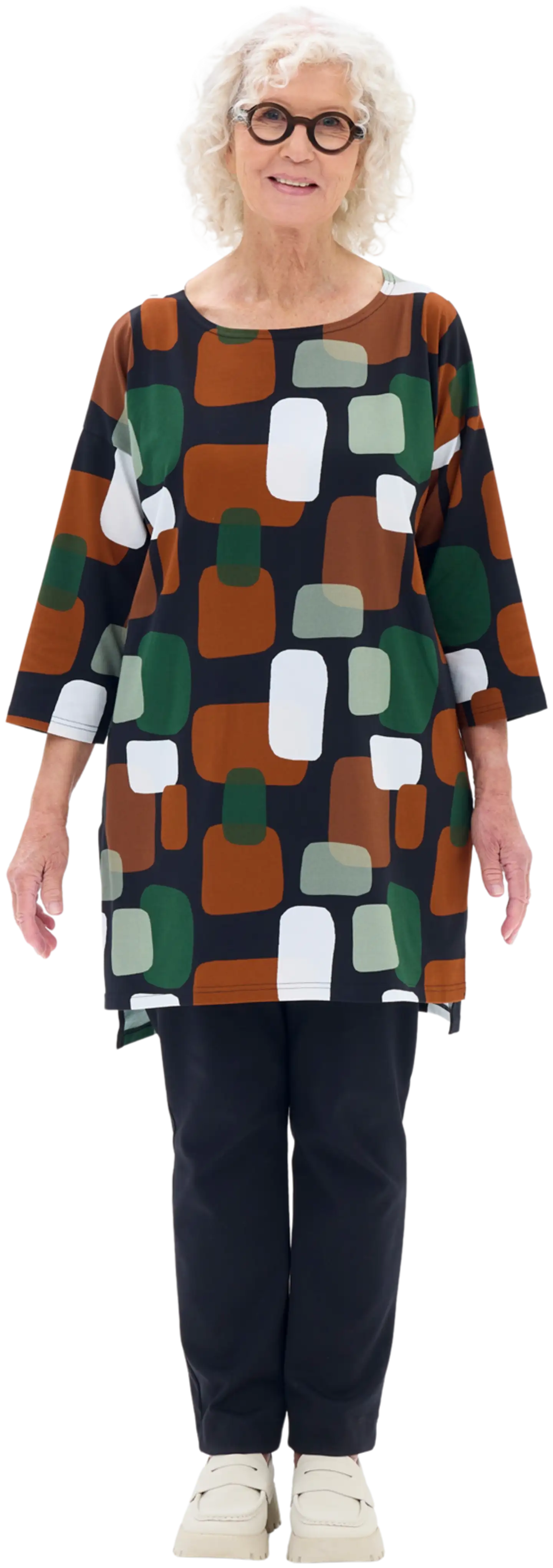 RATIA® naisten trikootunika Martta Muumaa - vihreä/ruskea - 3