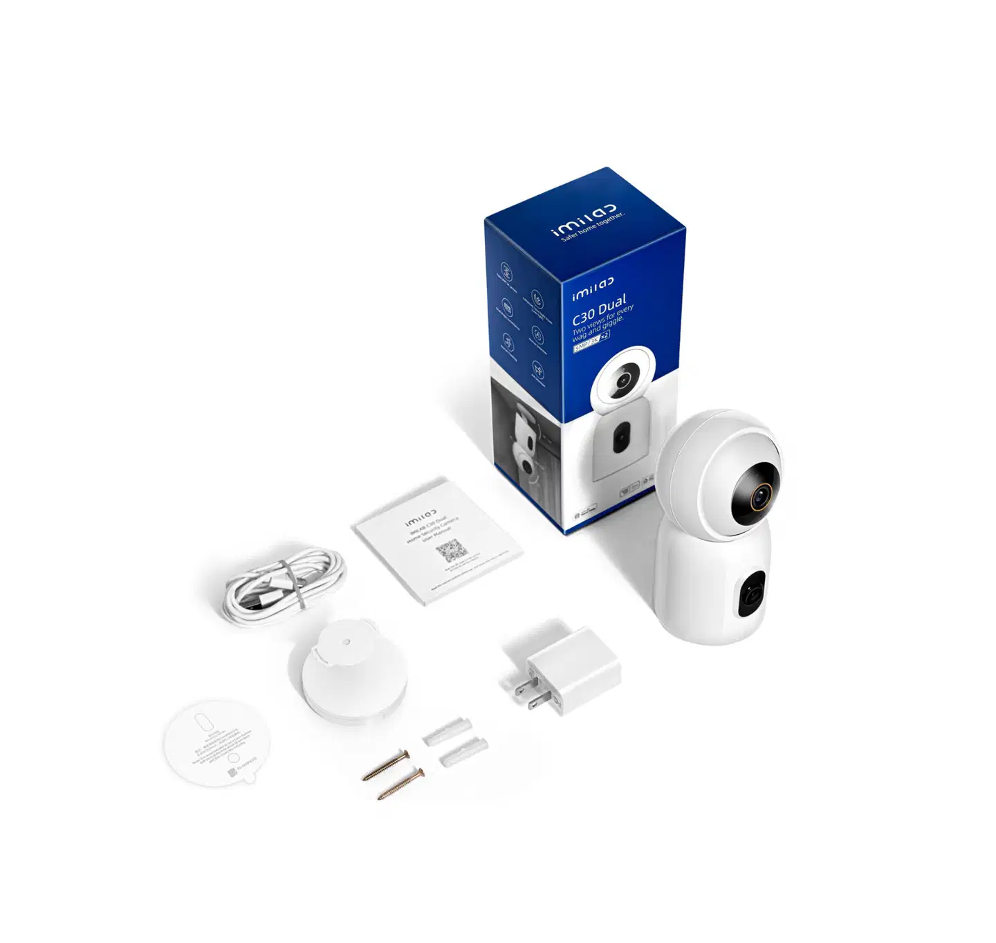 Imilab C30 Dual 3K+3K WiFi -valvontakamera kahdella objektiivilla sisäkäyttöön CMSXJ111A - 42