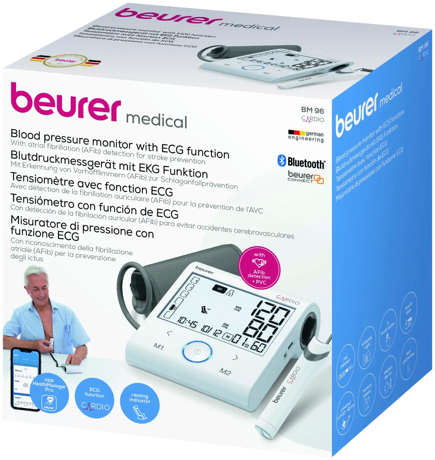 Beurer Verenpainemittari BM96 Cardio Bluetooth, EKG - 4