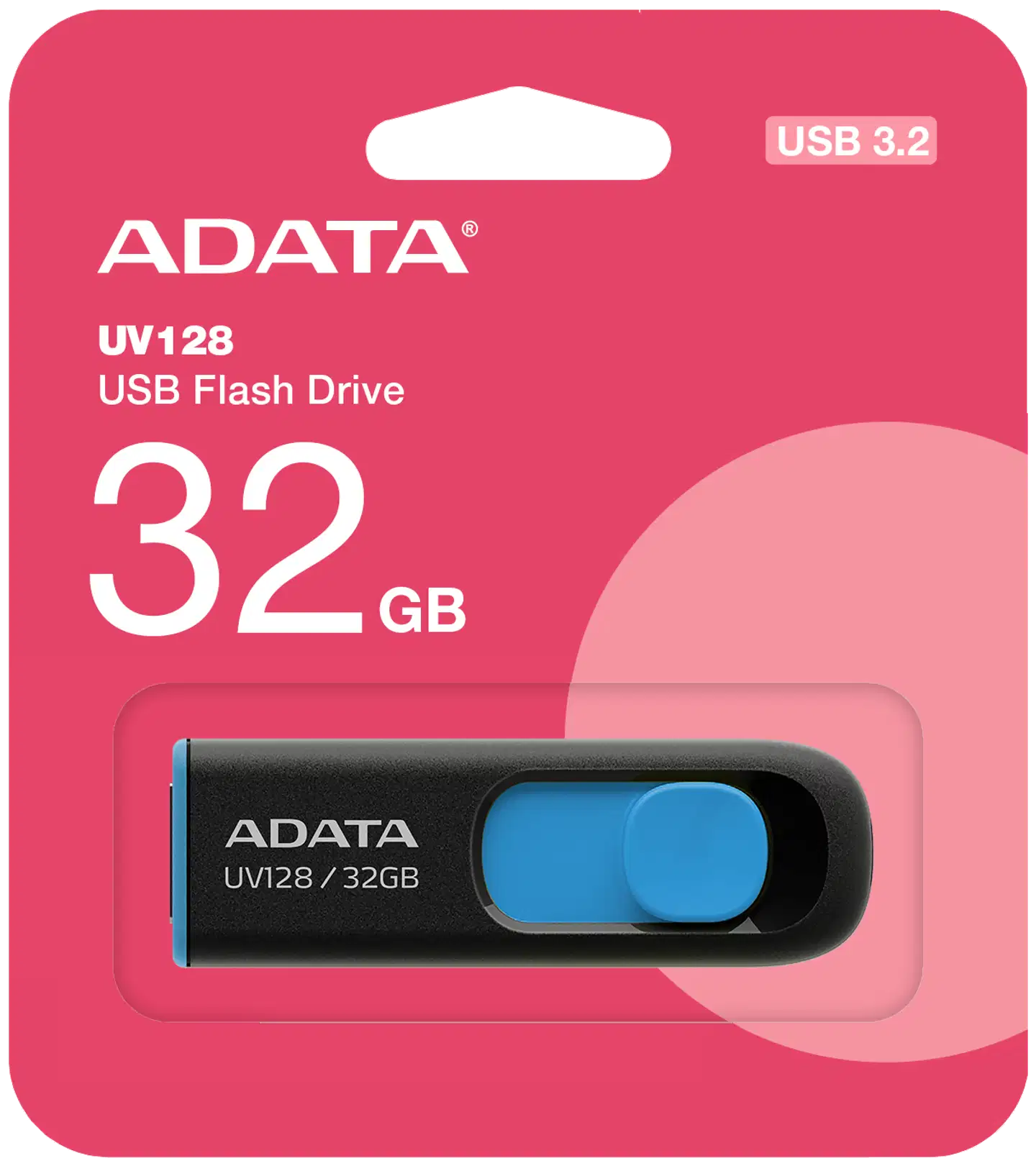 ADATA UV128 USB-muistitikku, 32 GB, musta/sininen (USB-A 3.2 Gen 1) - 2