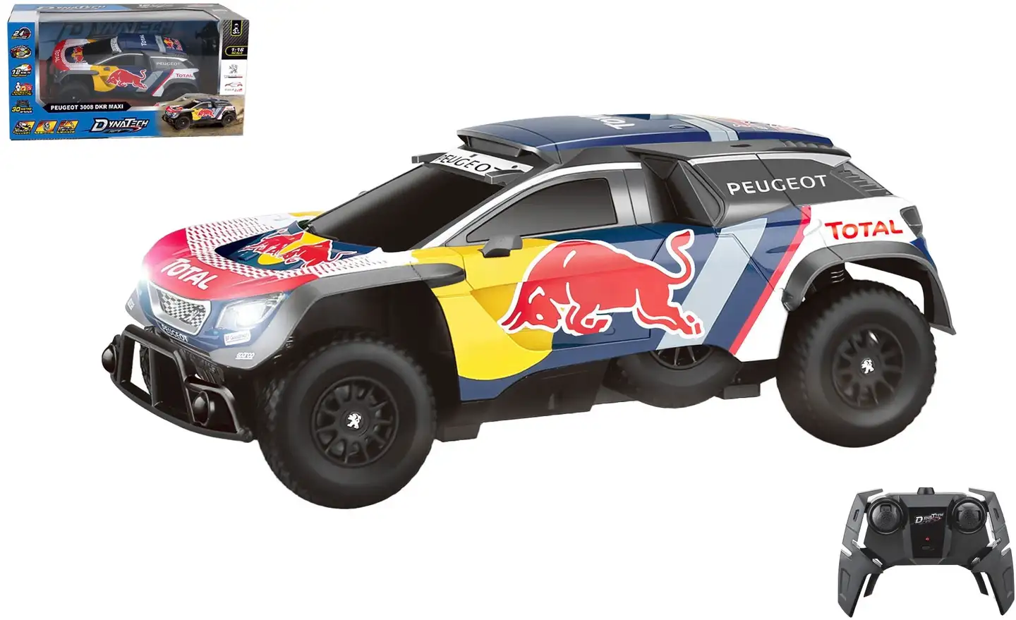 Dynatech Peugeot 3008DKR Maxi kauko-ohjattava ralliauto 1:16