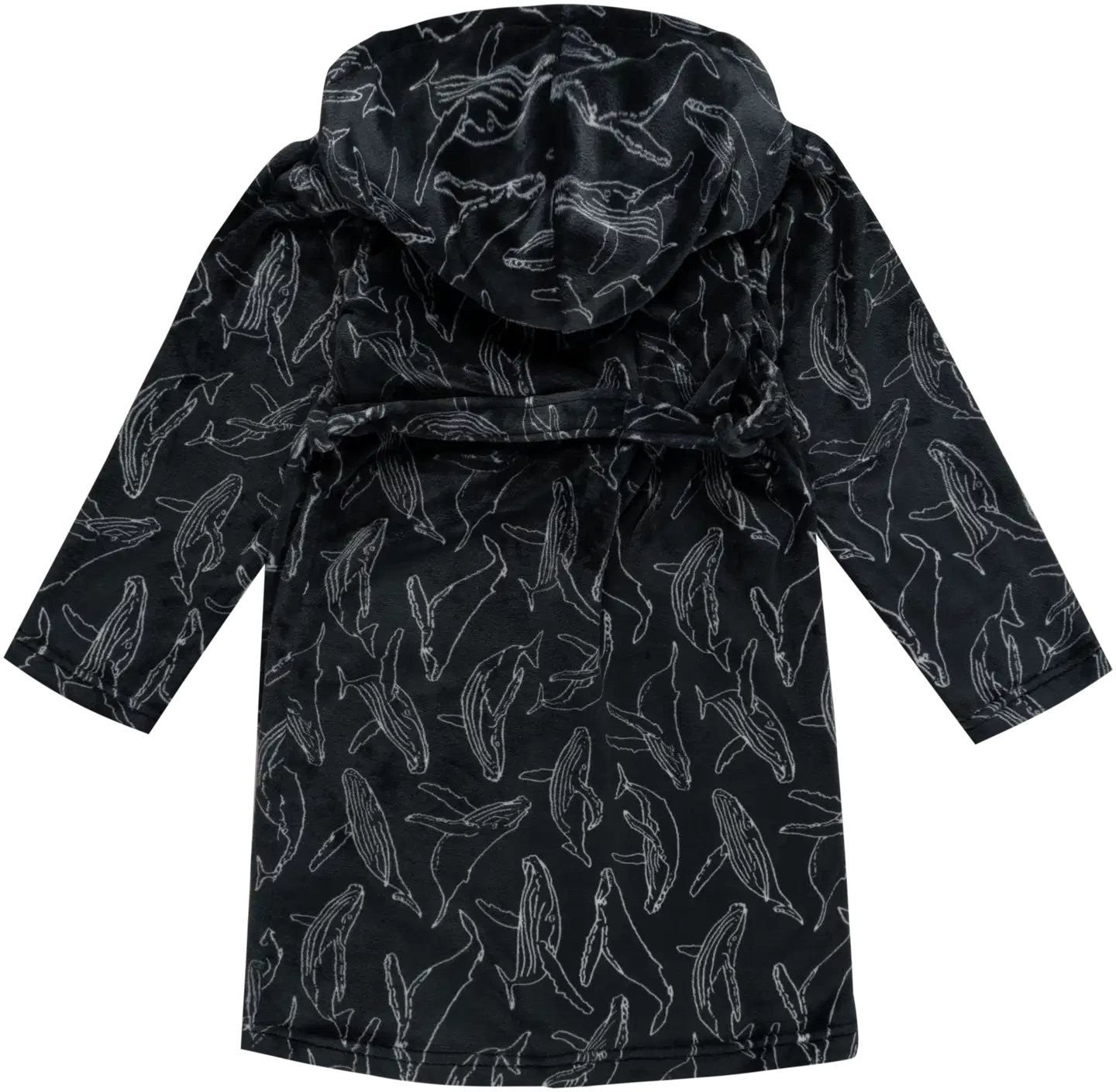 House lasten fleece-kylpytakki valas 232H382632 - MUSTA - 2