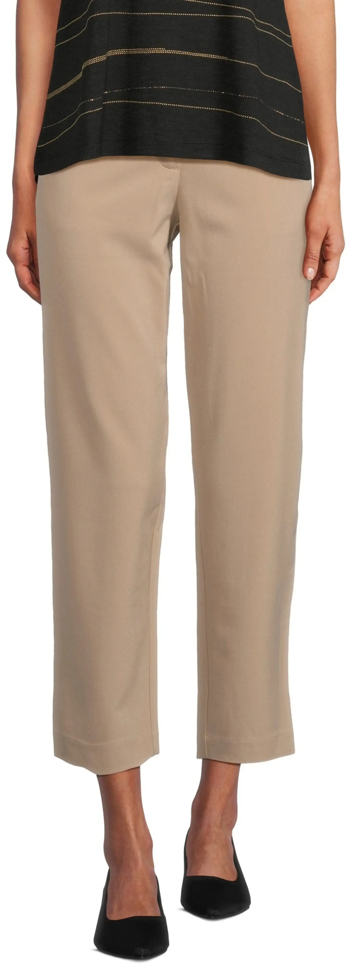 London Fog naisten kangashousut 222L260507 - BEIGE - 1