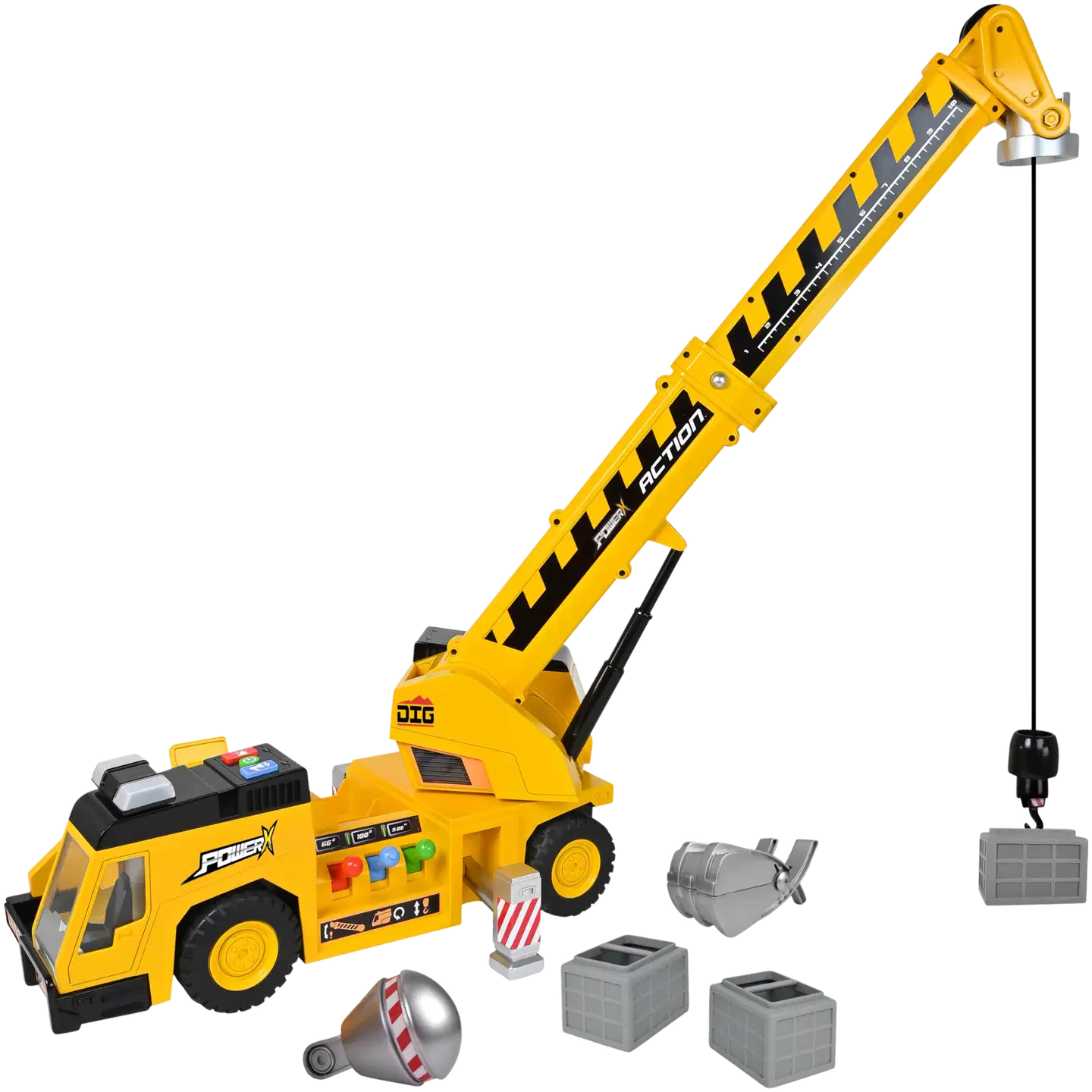 Power X Lift'N'Move sähköinen nosturiauto valoilla ja äänillä 48 cm - 3