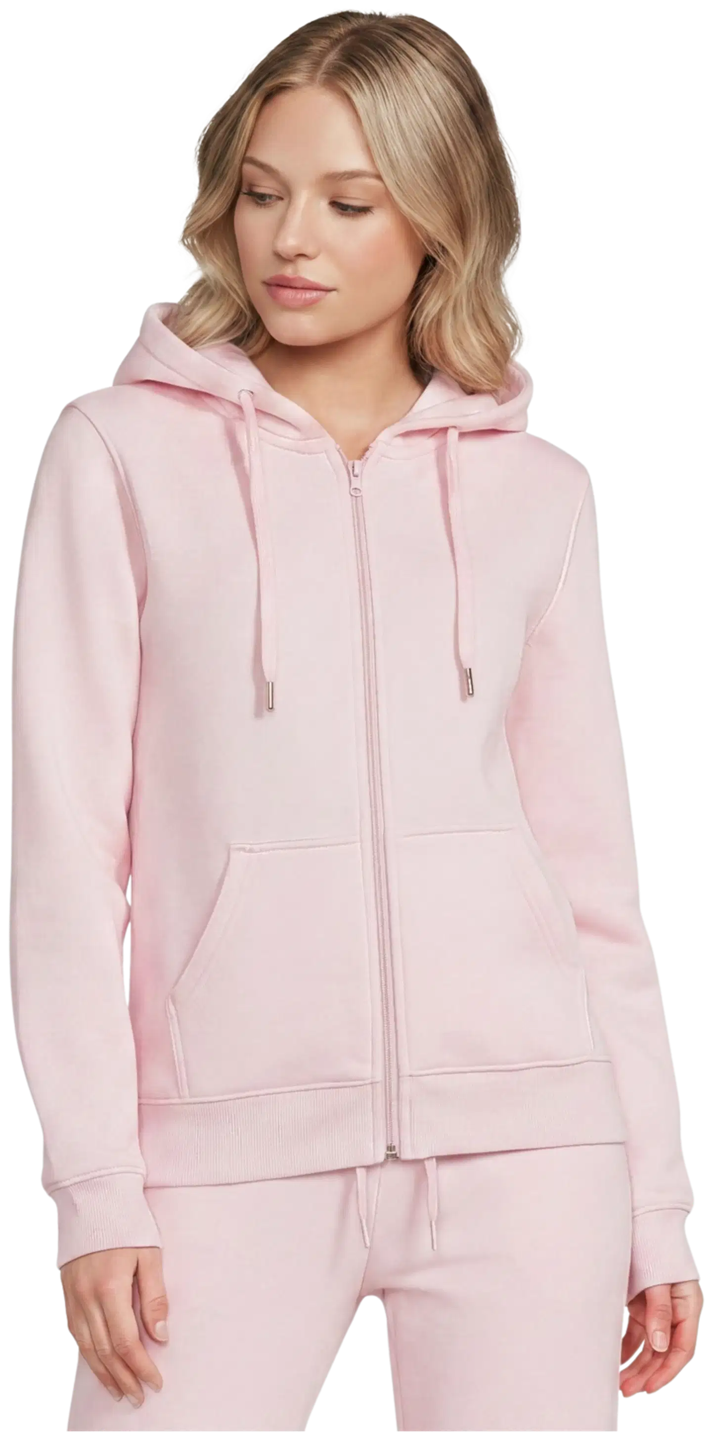 House naisten vetoketjullinen hupparitakki Cassy - Light pink - 1