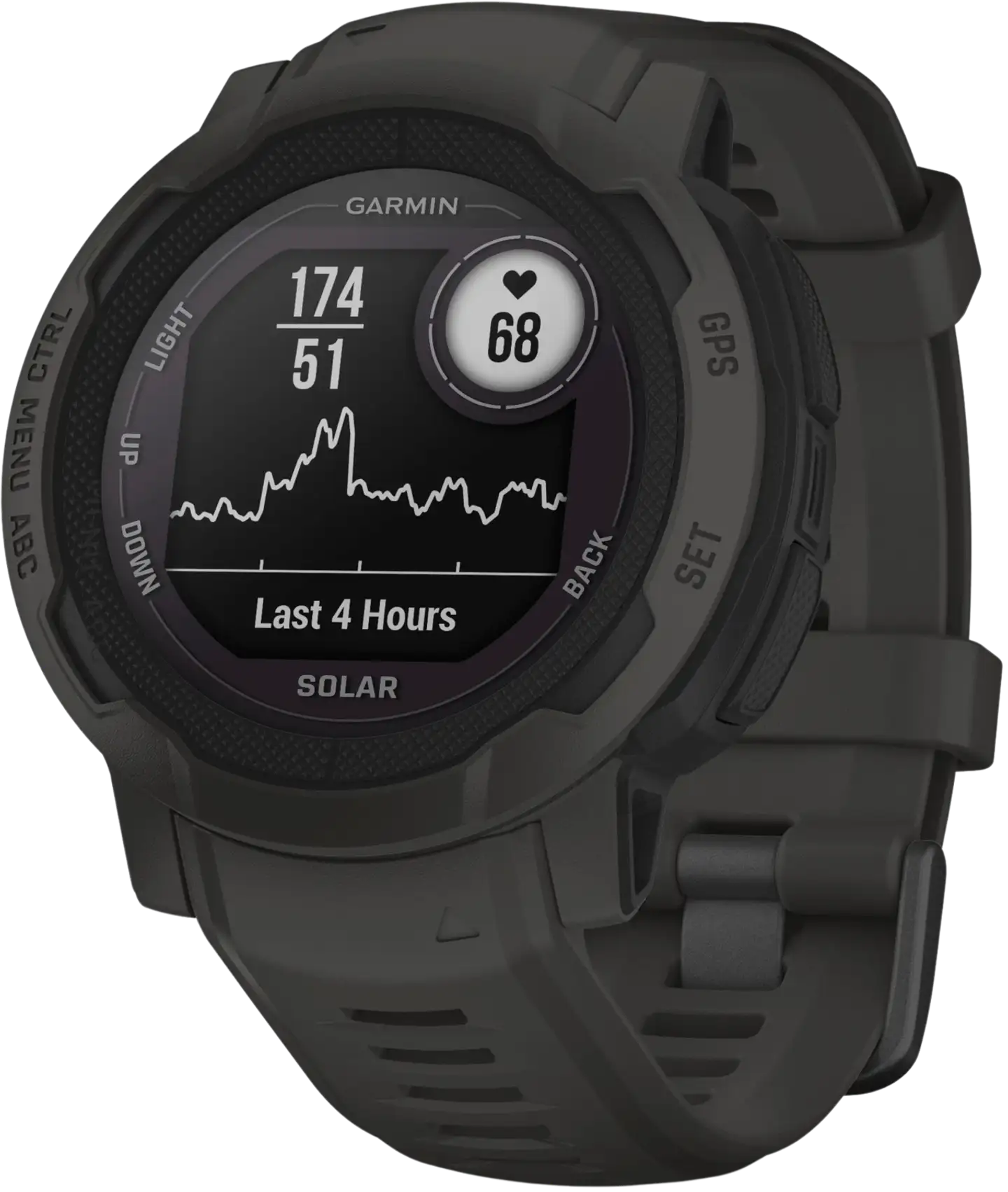 Garmin Instinct 2 solar multisport GPS kello, tummanharmaa - 4