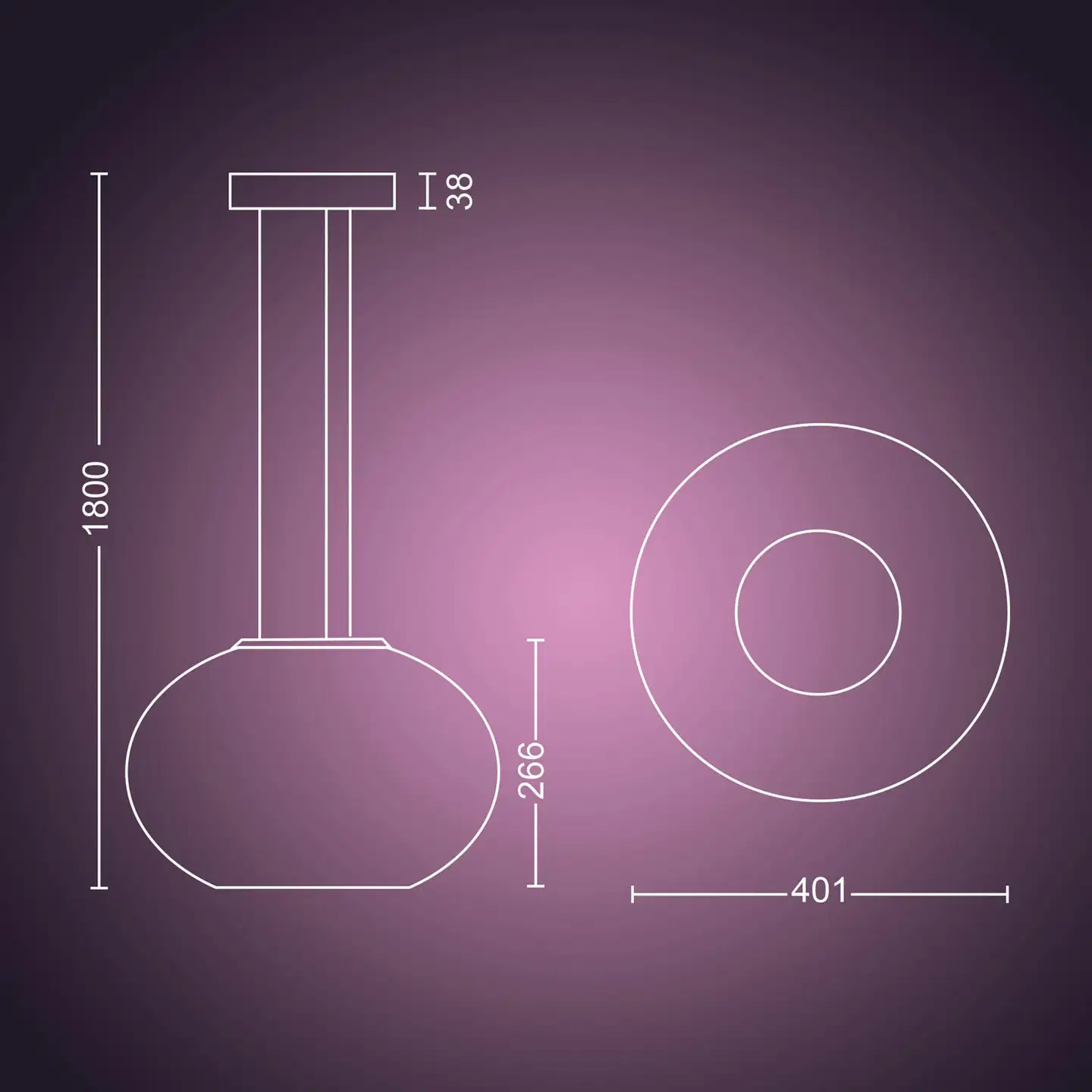 Philips Hue Flourish -riippuvalaisin 5W 2000-6500K 470LM valkoinen - 2