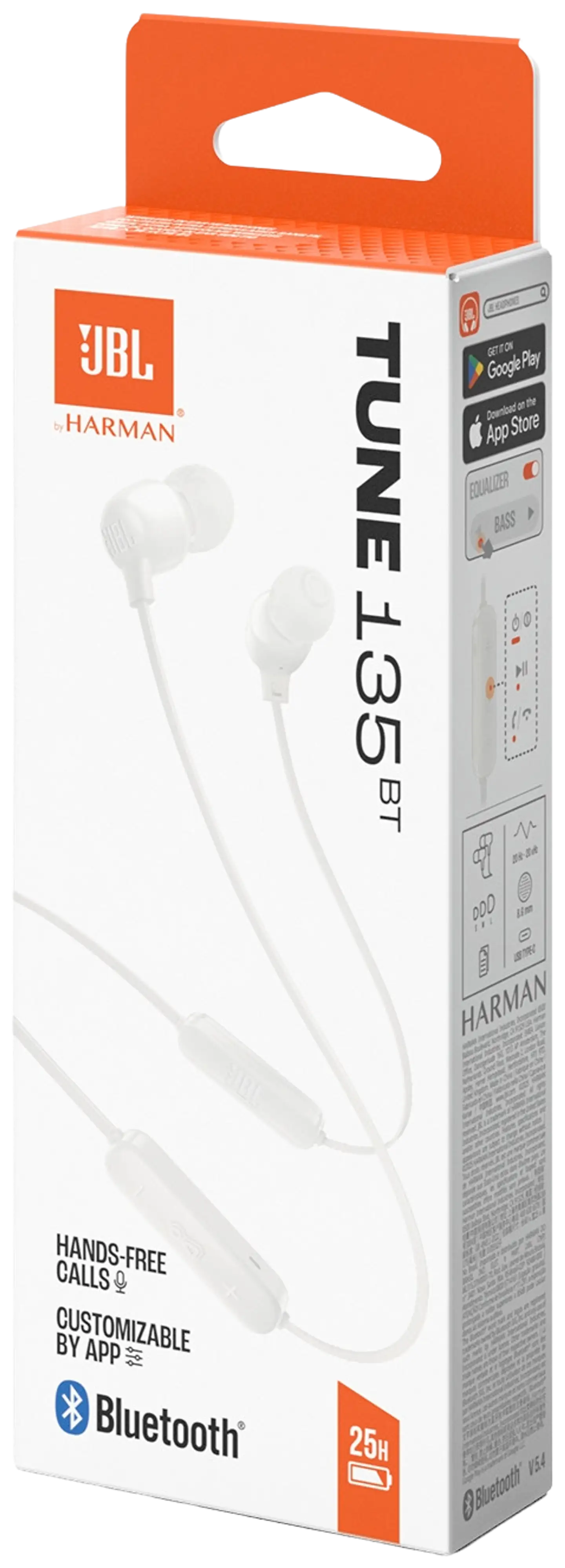 JBL Bluetooth nappikuulokkeet Tune 135BT valkoinen - 10