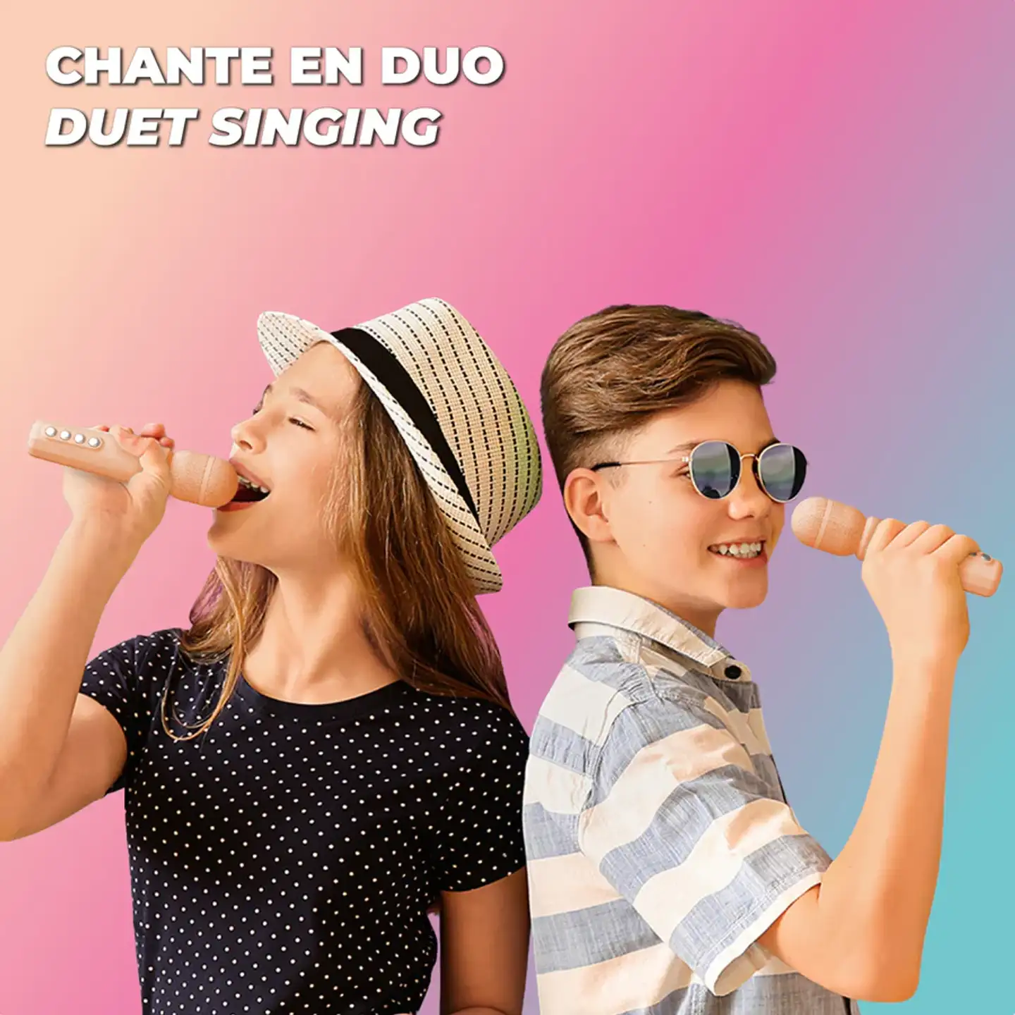 MOB karaokekaiutin ja kaksi langatonta mikrofonia Sing Party pinkki - 3