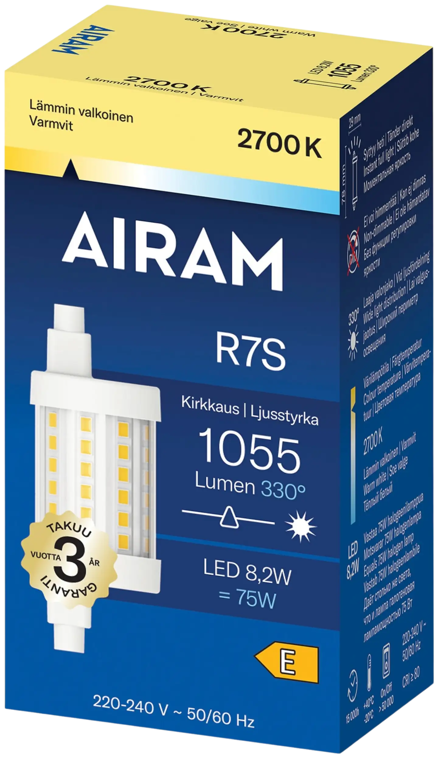 Airam LED lineaar R7s 2700K 1055lm 78mm - 2