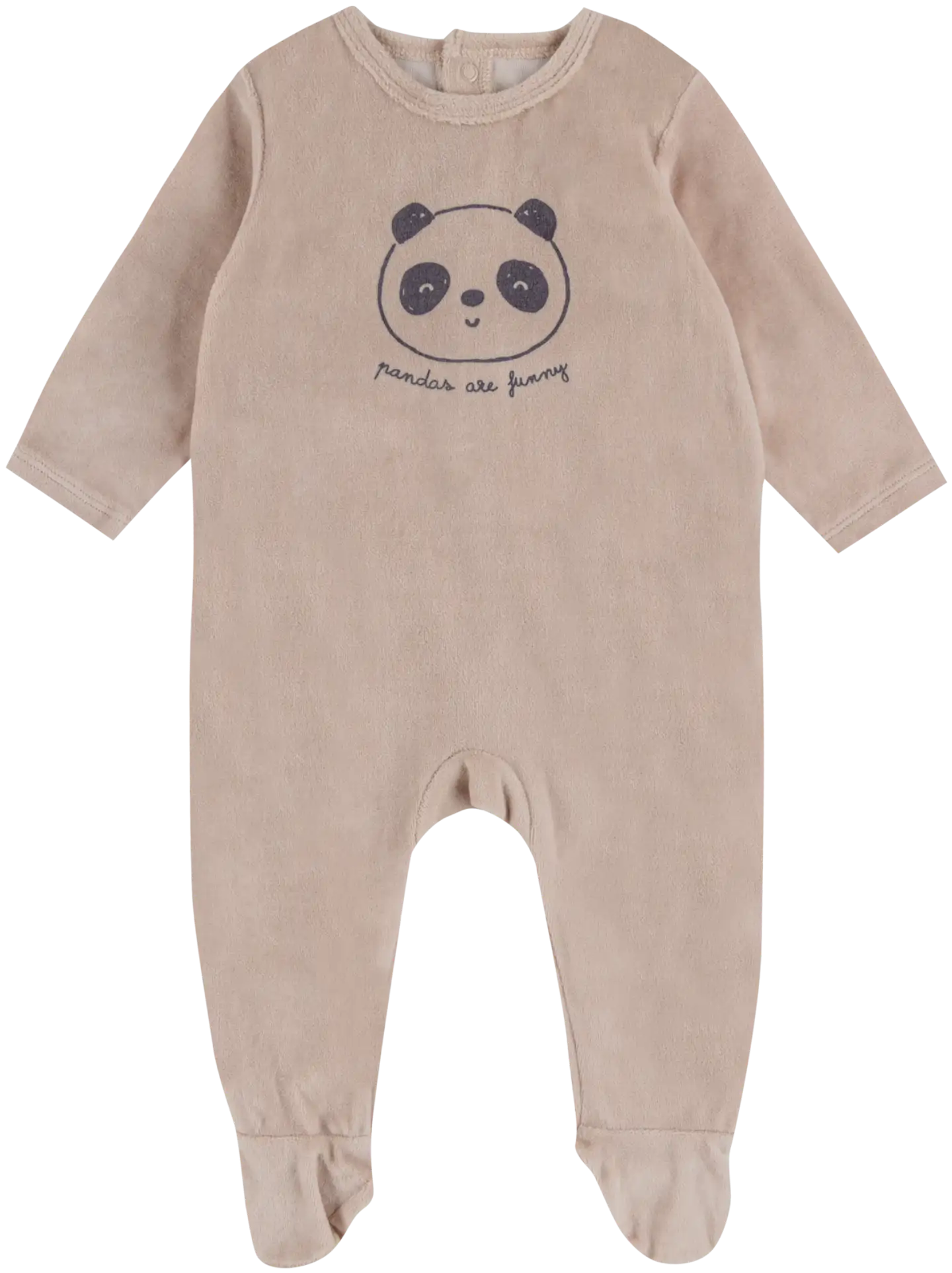 TEX BABY vauvojen velourpyjama Panda - Taupe - 1