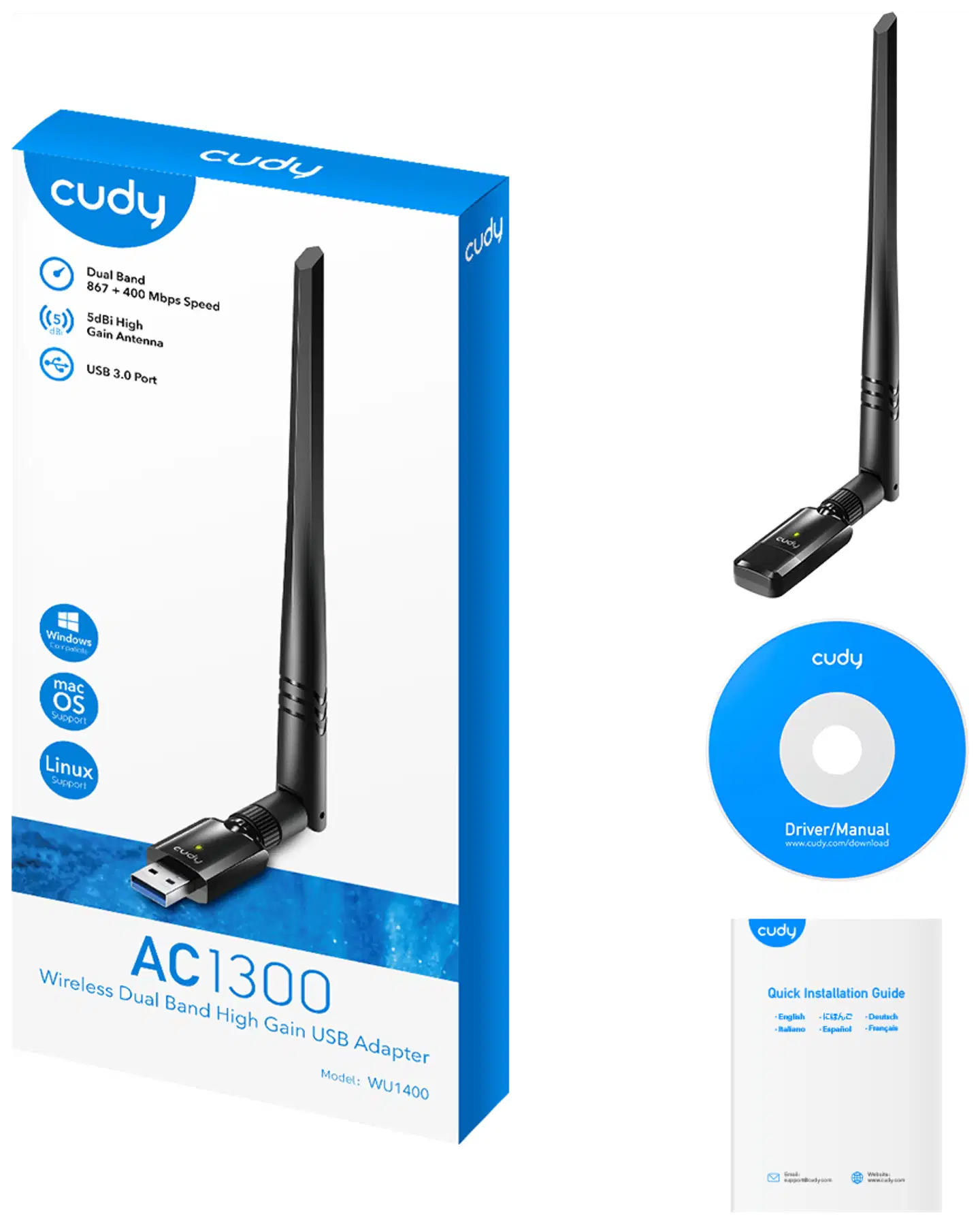 Cudy langaton sovitin WU1400 - 7