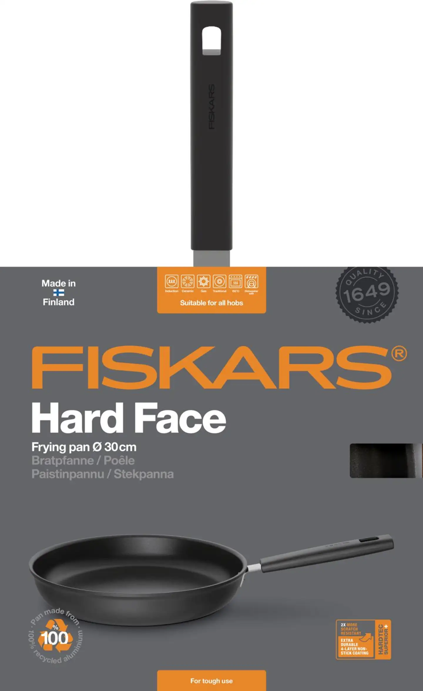 Fiskars Hard Face 30 cm paistinpannu - 2