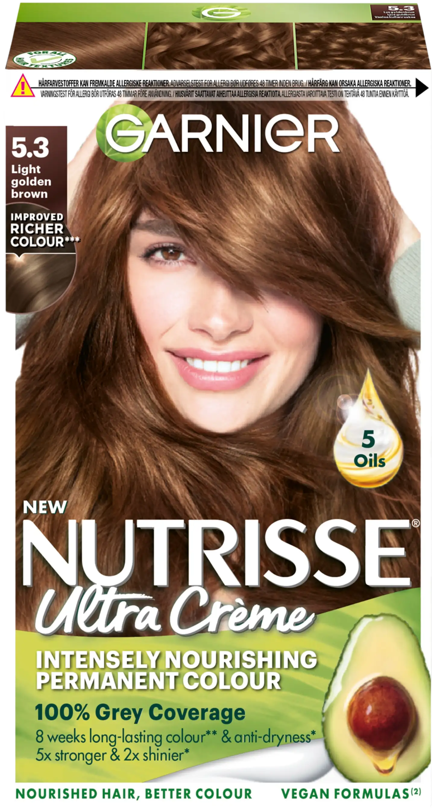 Garnier Nutrisse Ultra Creme 5.3 Light Golden Brown Vaalea Kullanruskea kestoväri 1kpl - 2