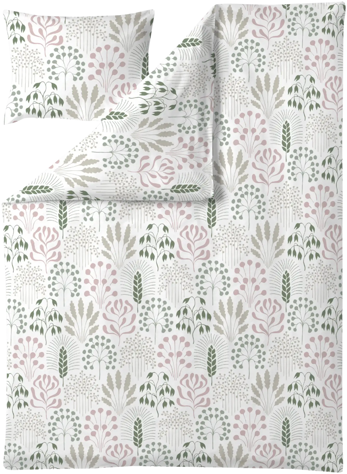 Finlayson pussilakanasetti Kekri 150x210+50x60cm roosa-vihreä-valkoinen