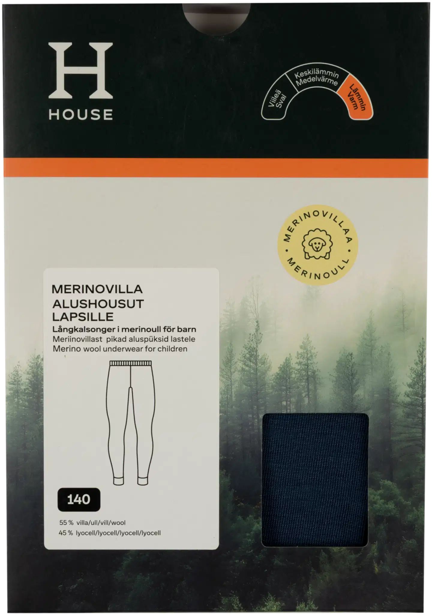 House lasten aluskerraston housut merinovilla-lyocellsekoitetta 231H332698 - 19-4118tcx dark denim - 3