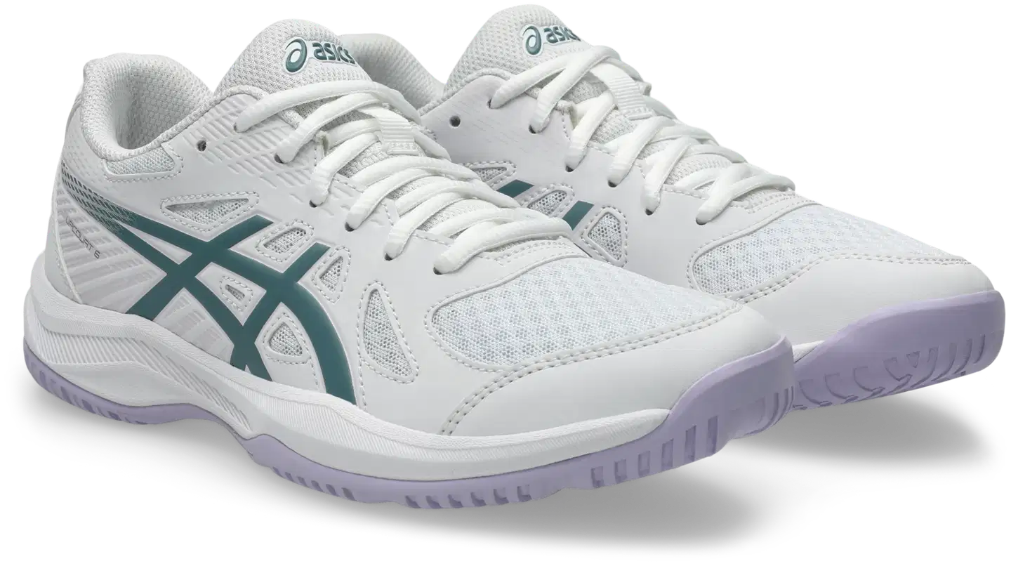 Asics Upcourt 6 naisten sisäpelikenkä - WHITE/FOGGY TEAL - 1