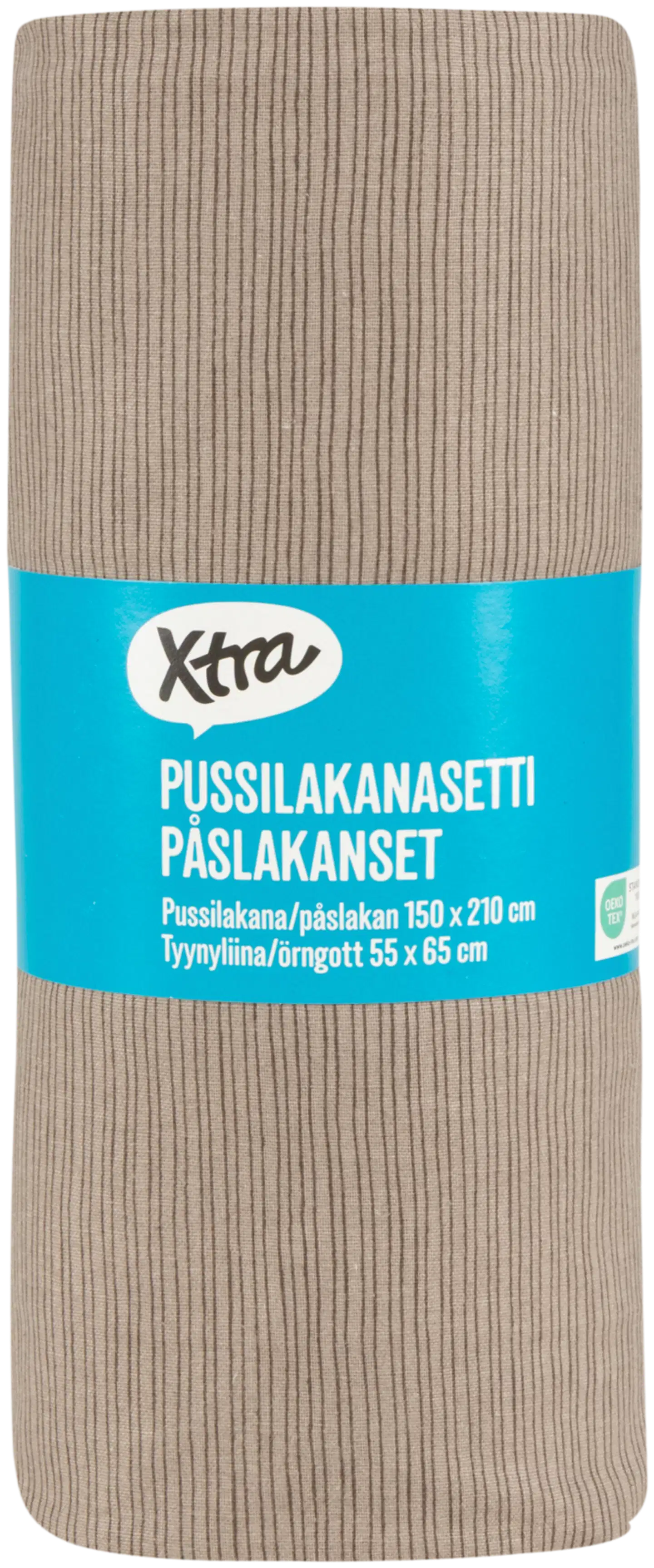 Xtra pussilakanasetti Pinstripe 150x210 cm beige - 2