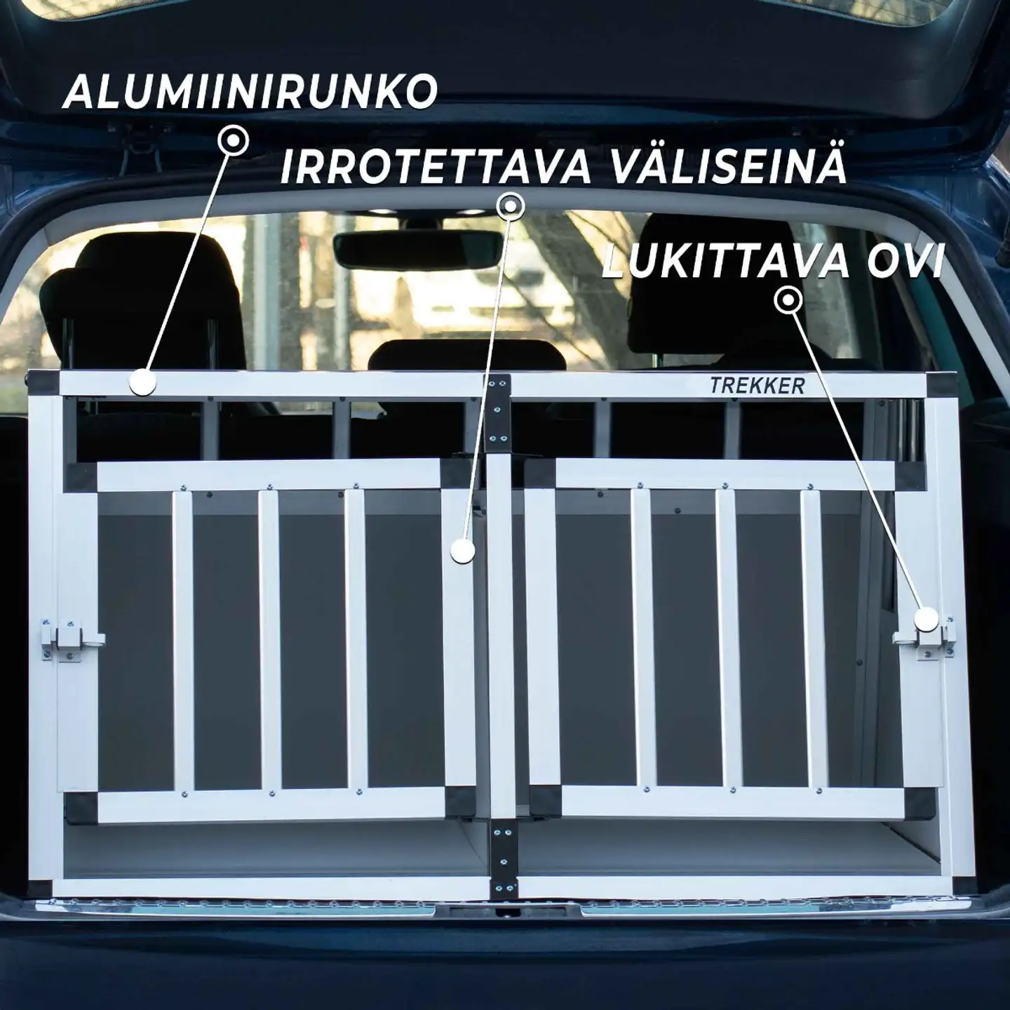Trekker koiran kuljetushäkki L 89x69x50 cm alumiini - 6