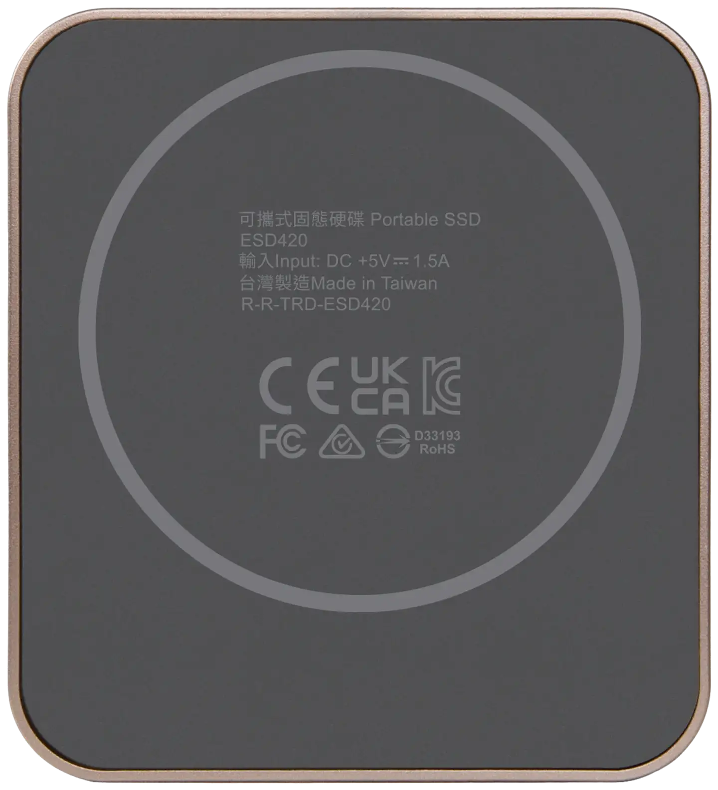 Transcend ESD420C Ulkoinen SSD kiintolevy magneetilla, 1TB, USB Type-C, Kulta - 2