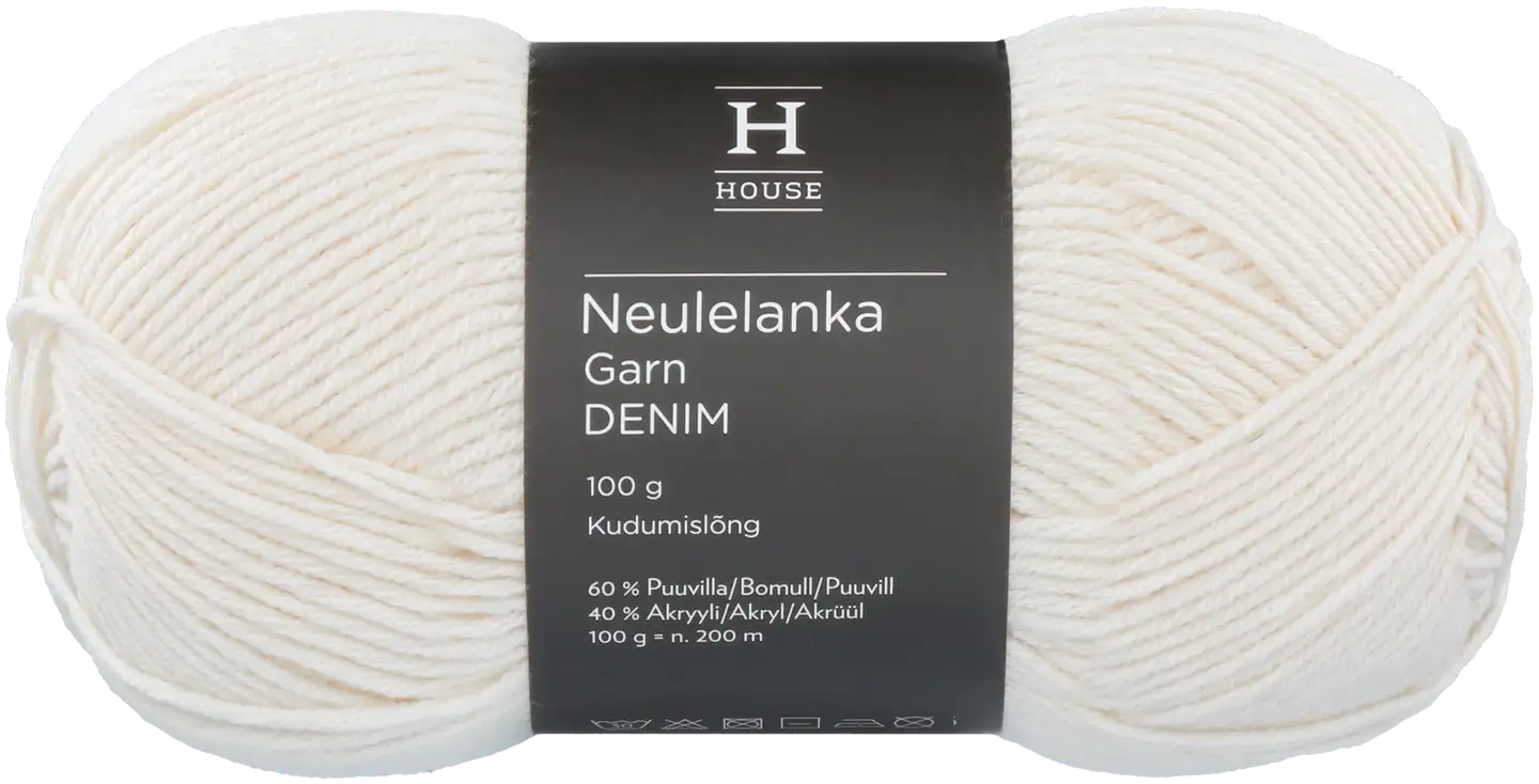 House lanka puuvillasekoite Denim 100 g Ecru 11572