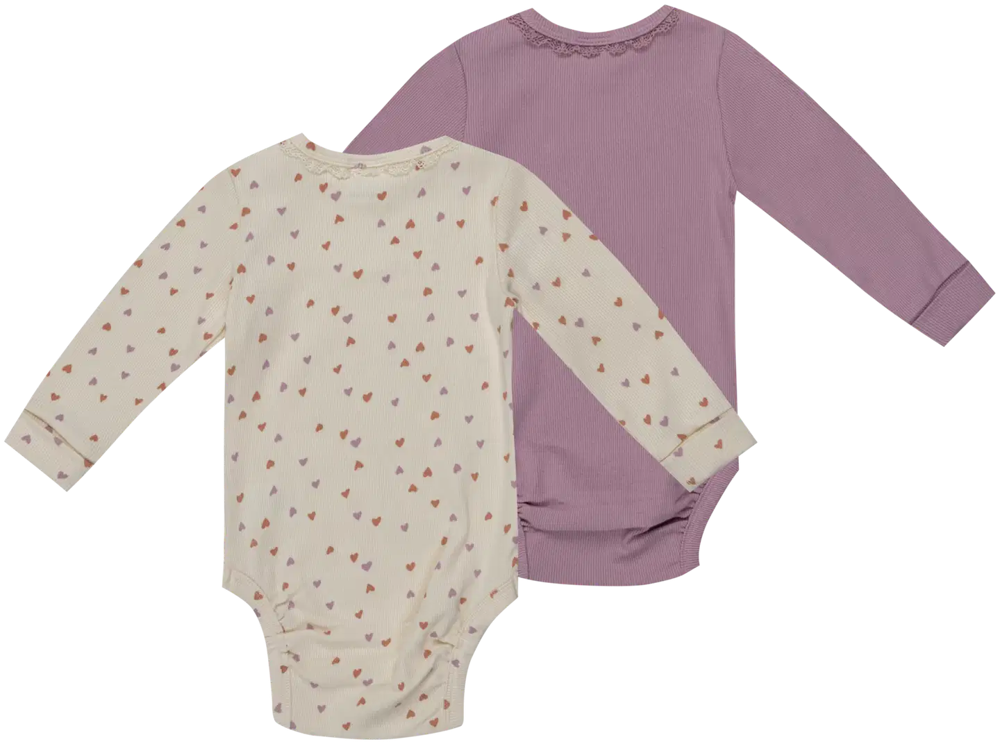 Ciraf vauvojen ribbibody Sydän 250B263107 2-pack - Gardenia AOP & Dawn pink - 2