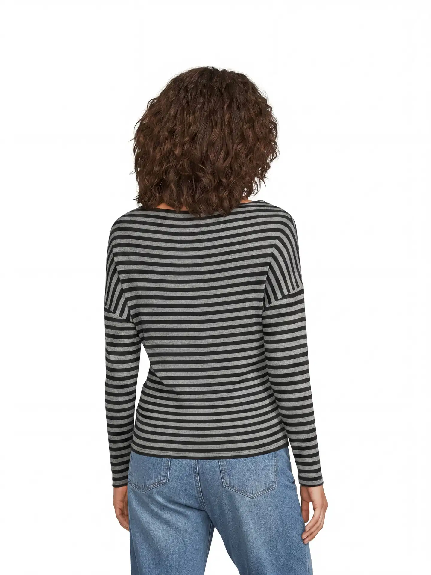 WKLY. naisten väljälinjainen trikoopusero 213W302670 - black grey stripe - 3