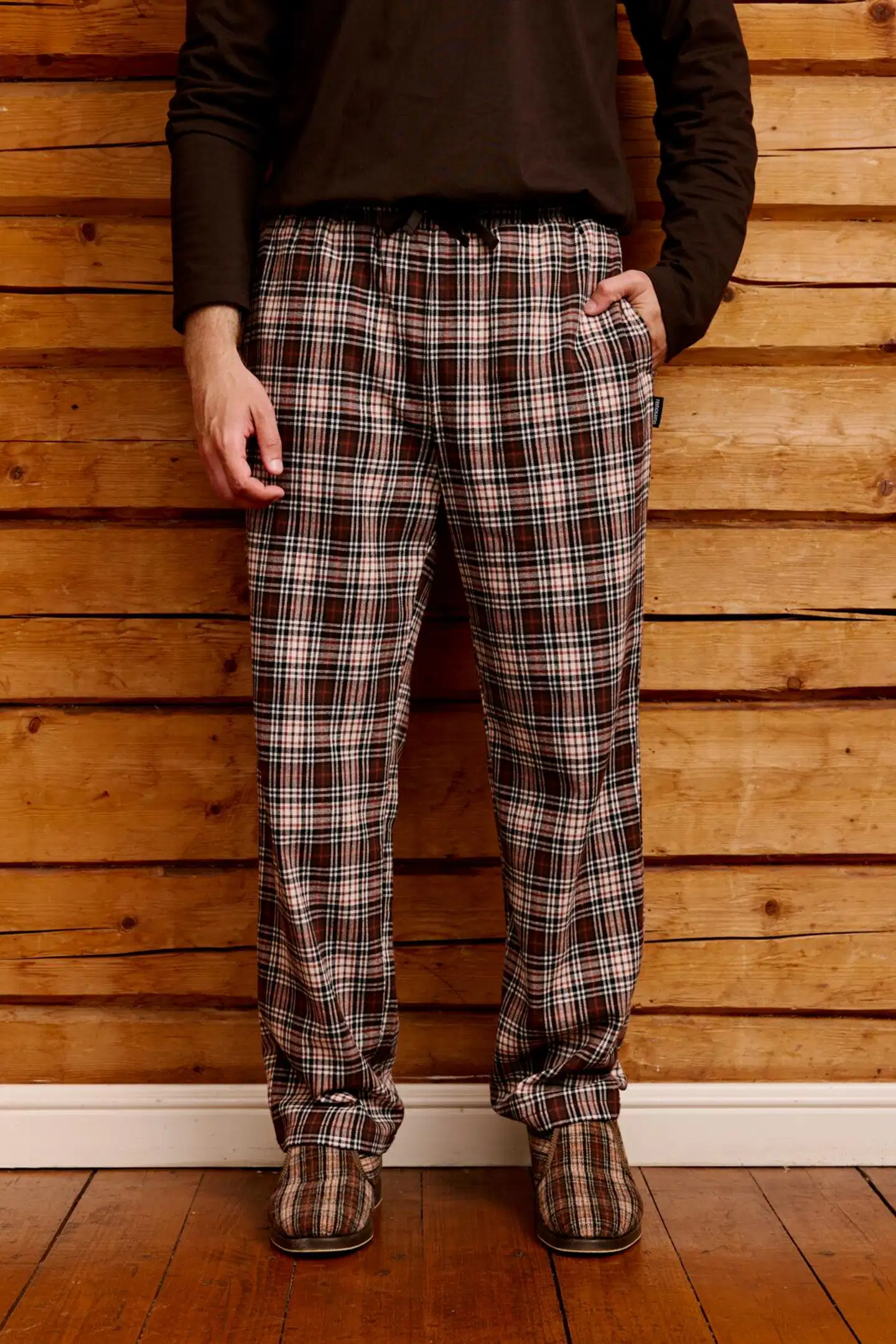 Reino&Aino miesten pyjama - BROWN - 7