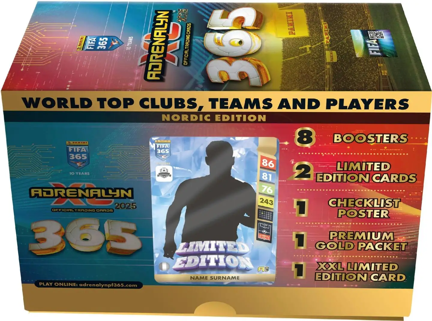 Panini FIFA 365 Adrenalyn XL -lahjalaatikko 2024 keräilykortit