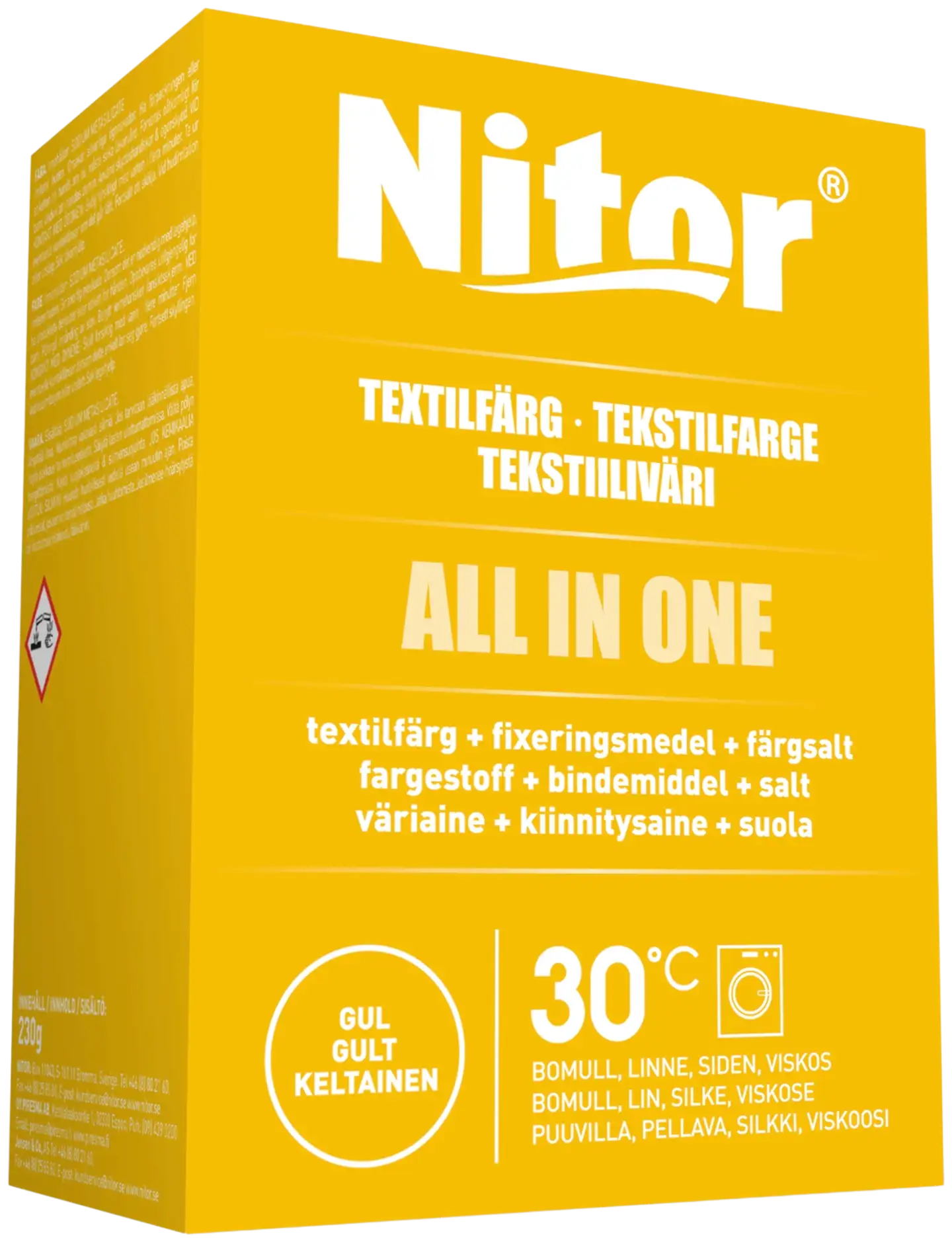 Nitor Tekstiiliväri All in one 230g keltainen