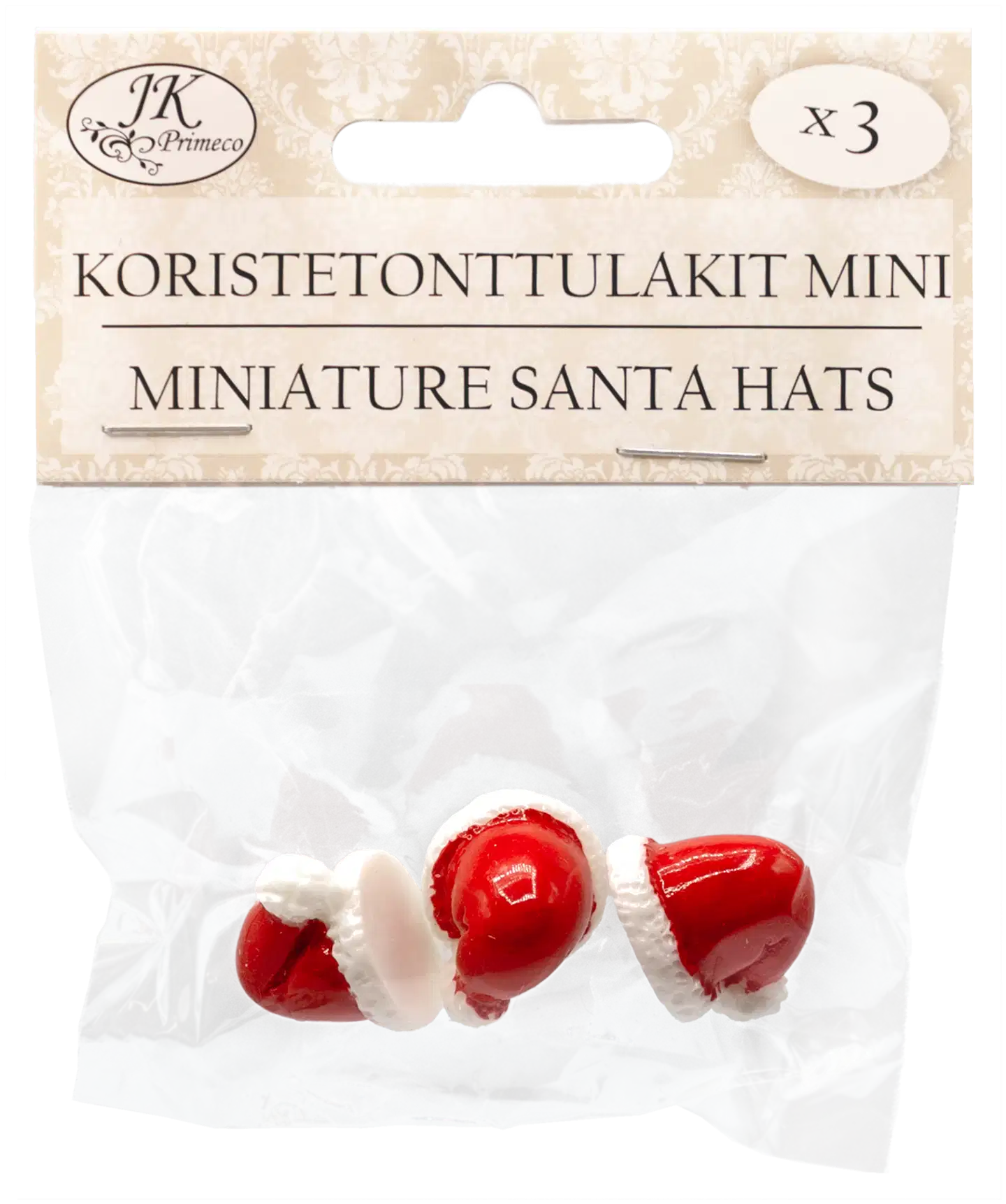 J.K. Primeco Koristetonttulakit mini punainen 3kpl - 1