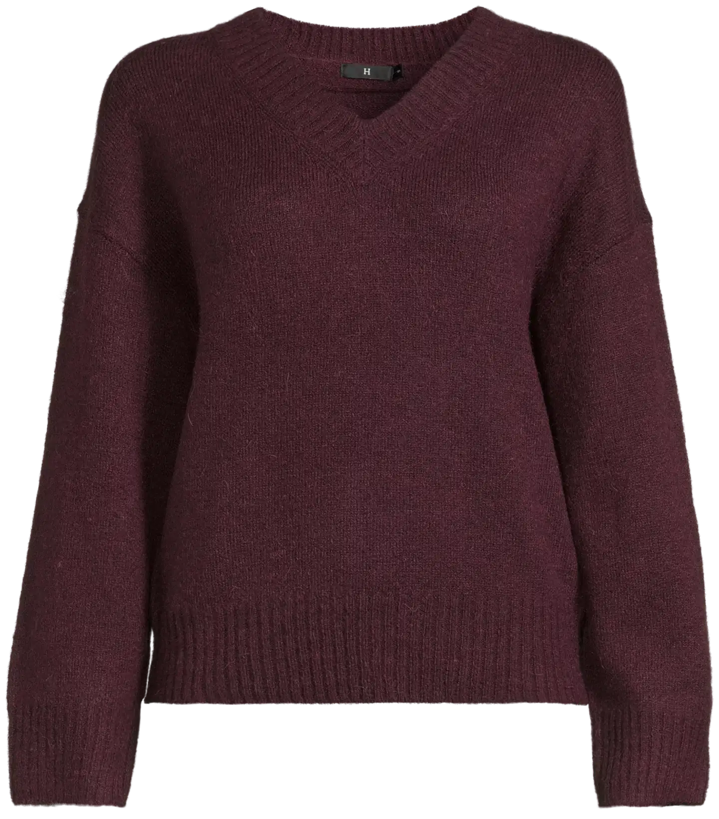 House naisten neule Fluffy-V - Burgundy - 2
