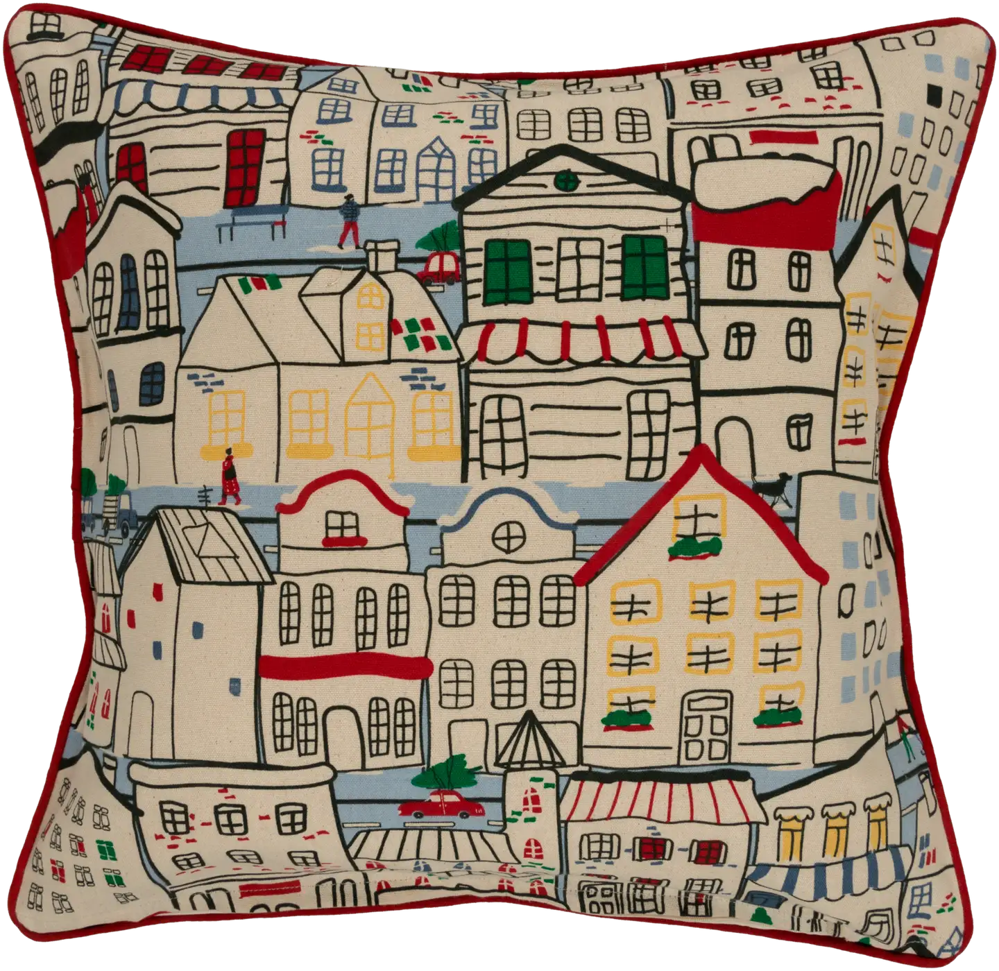 House sisustustyynynpäällinen Winter town 50 x 50 cm - 1