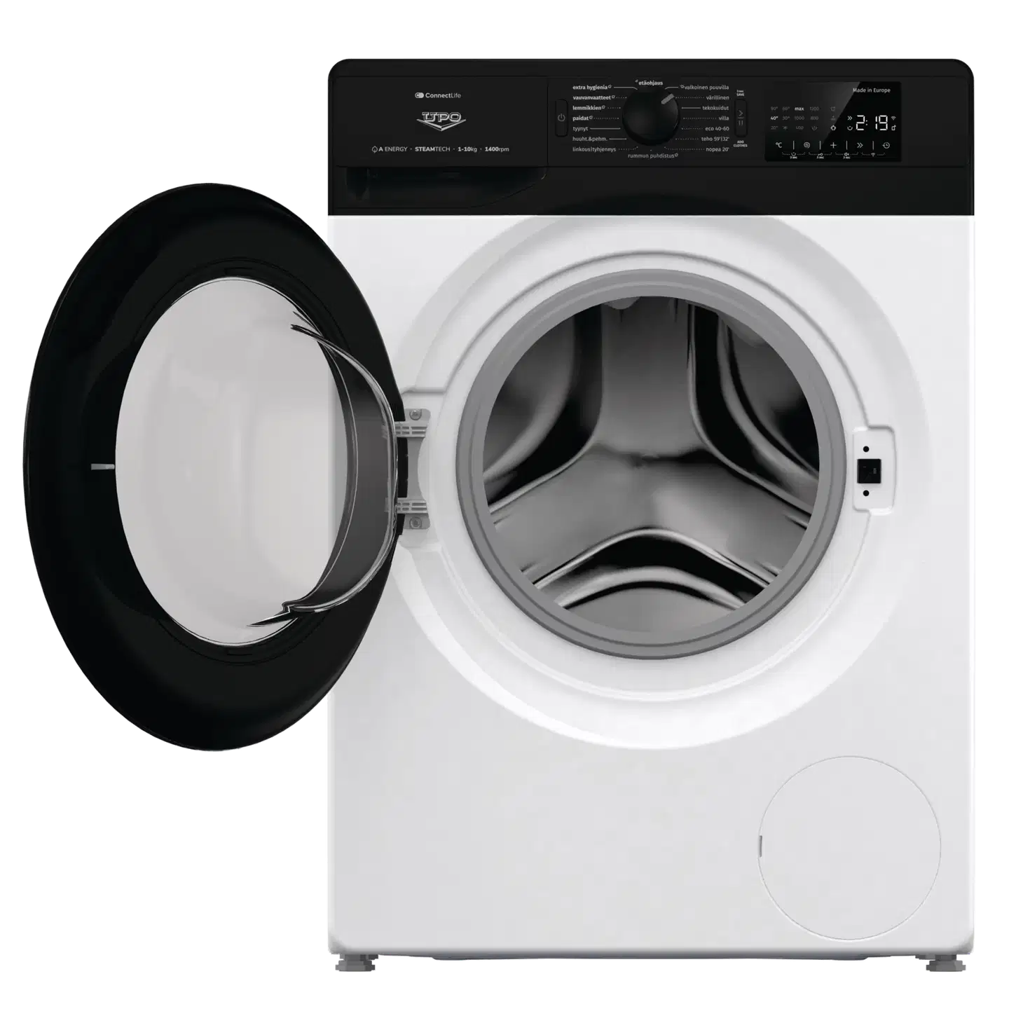 UPO edestä täytettävä pyykinpesukone P2V1014AS 10kg valkoinen - 2