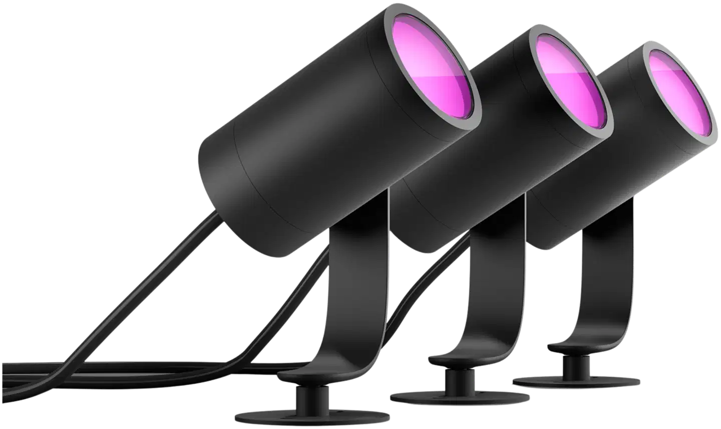 Philips Hue Lily -kohdevalaisin kolmella spotilla 8W 2000-6500K 590LM musta säädettävä - 1