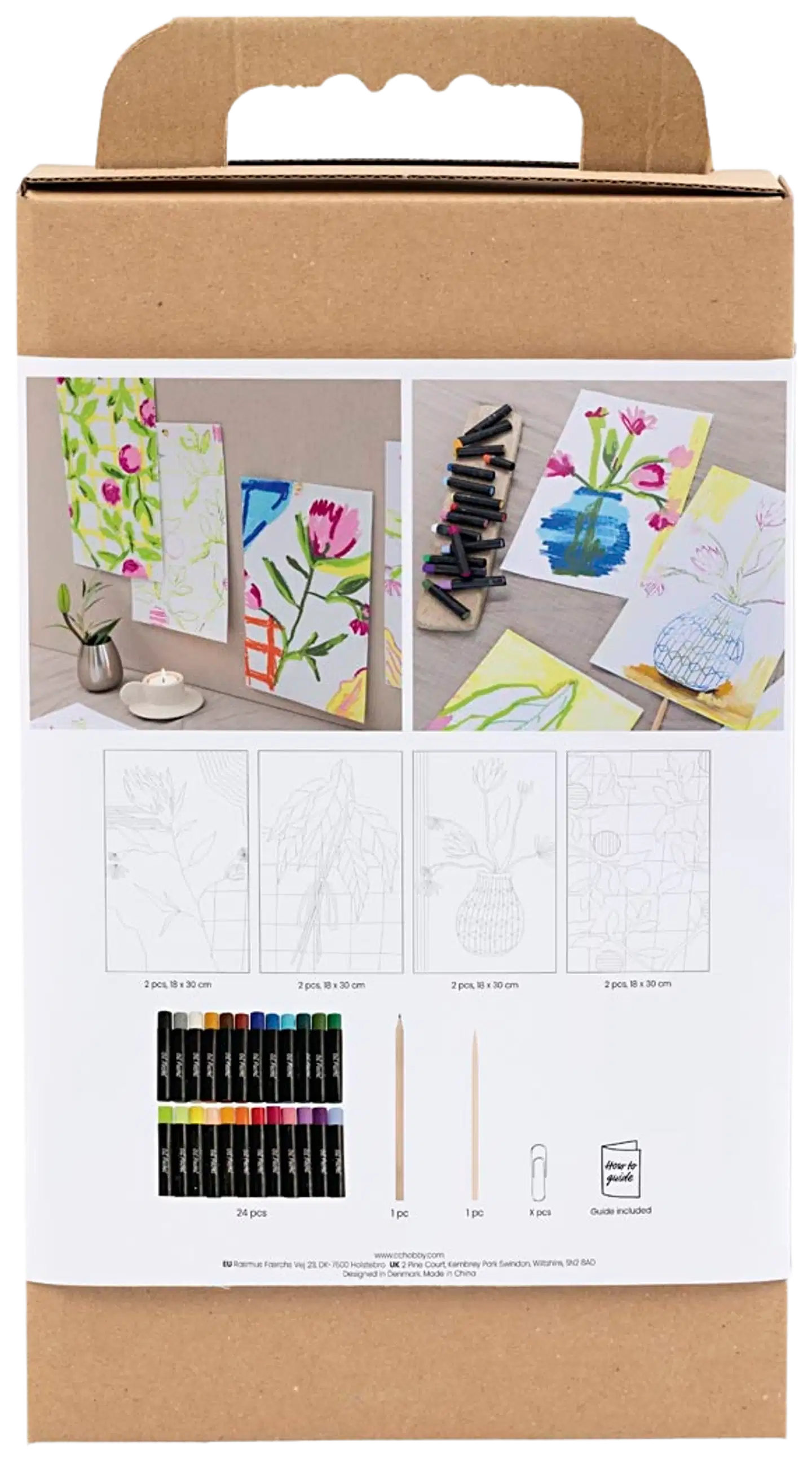 Creativ Company öljypastellit askartelusetti, kukat - 2