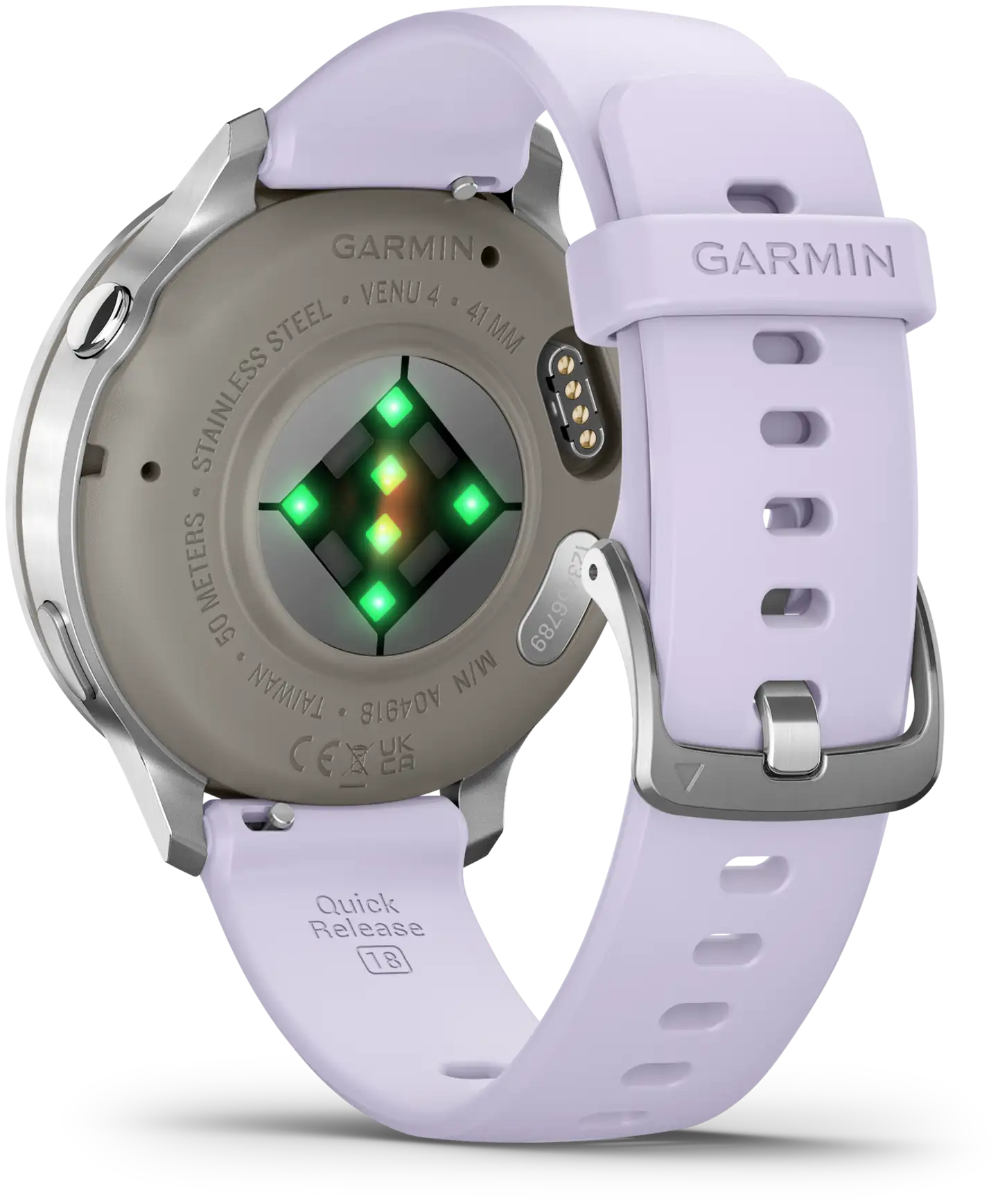Garmin älykello Venu 4 – 41 mm, hopeanvärinen ja sinivioletti silikonihihna - 8