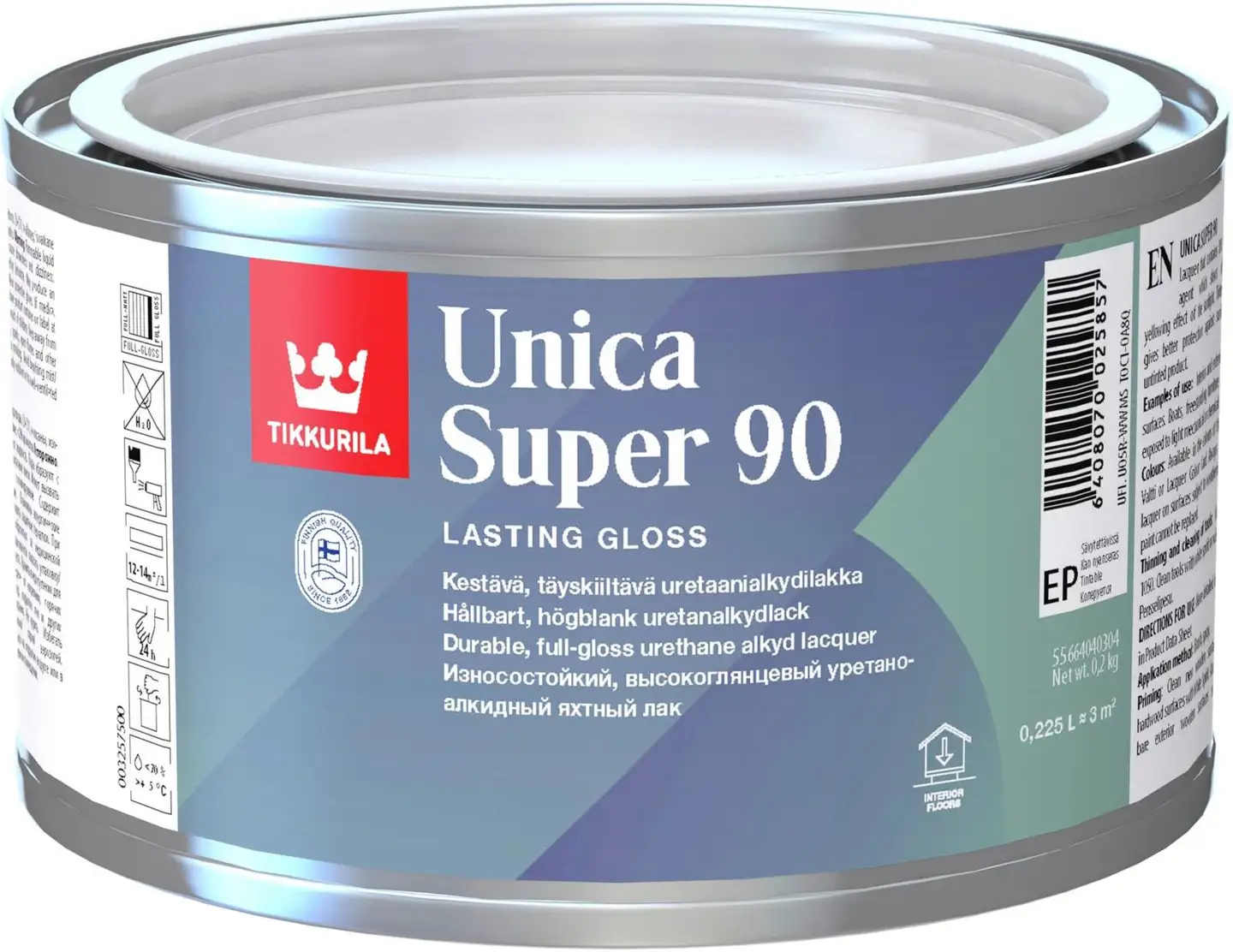 Tikkurila lakka Unica Super 90 0,225 l EP sävytettävissä täyskiiltävä