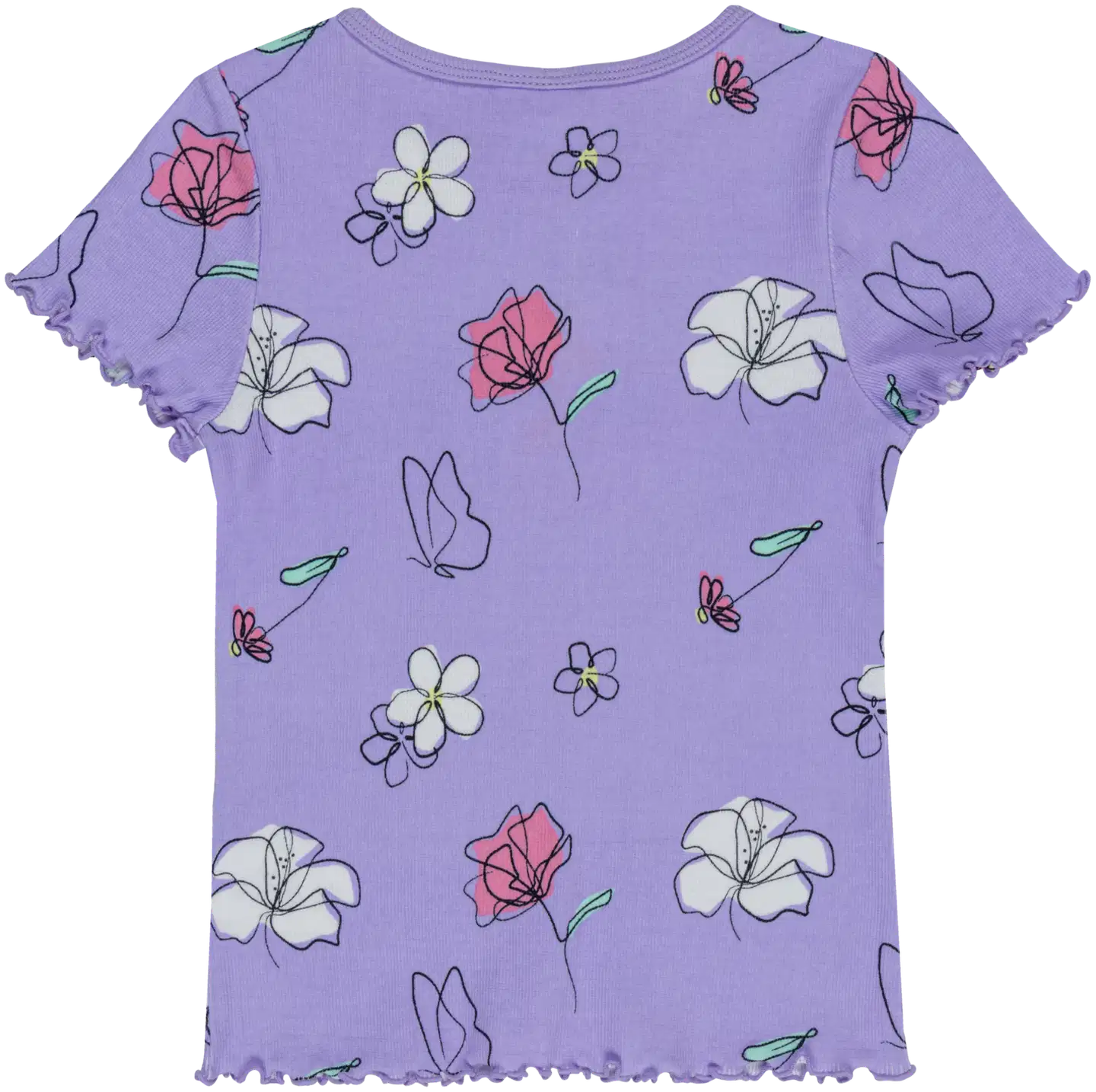 Ciraf lasten ribbineulottu t-paita kukka 25tc261618 - 15-3817tcx lavender - 2
