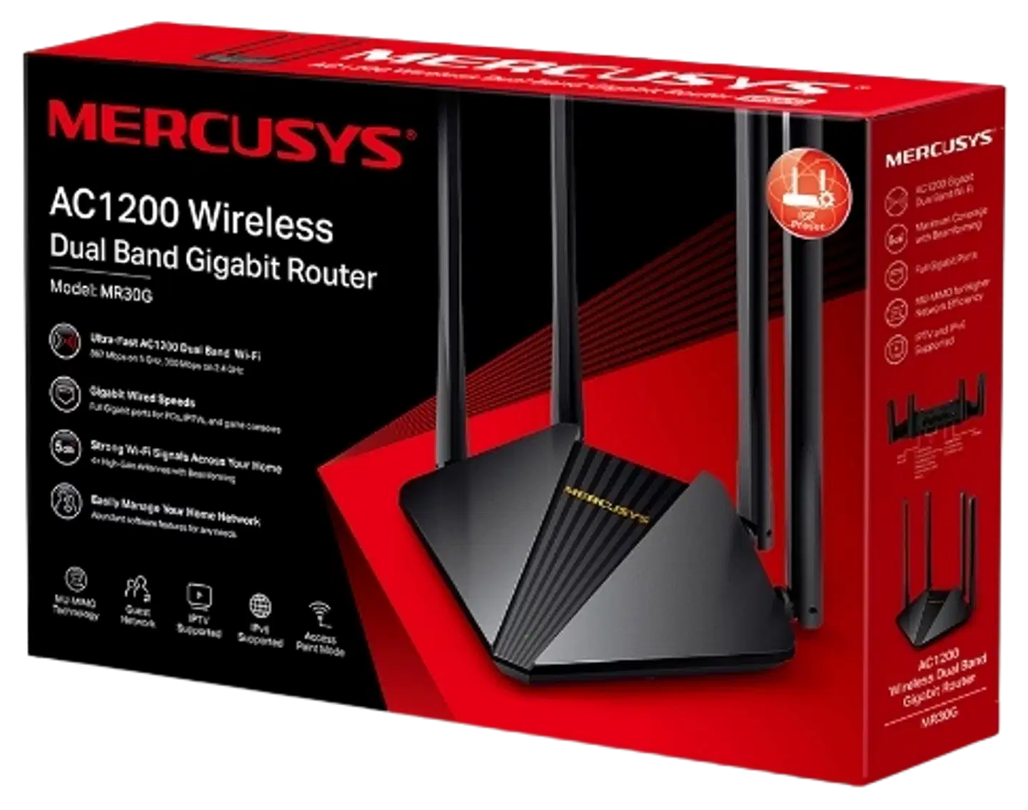 Mercusys MR30G AC1200 reititin - 4