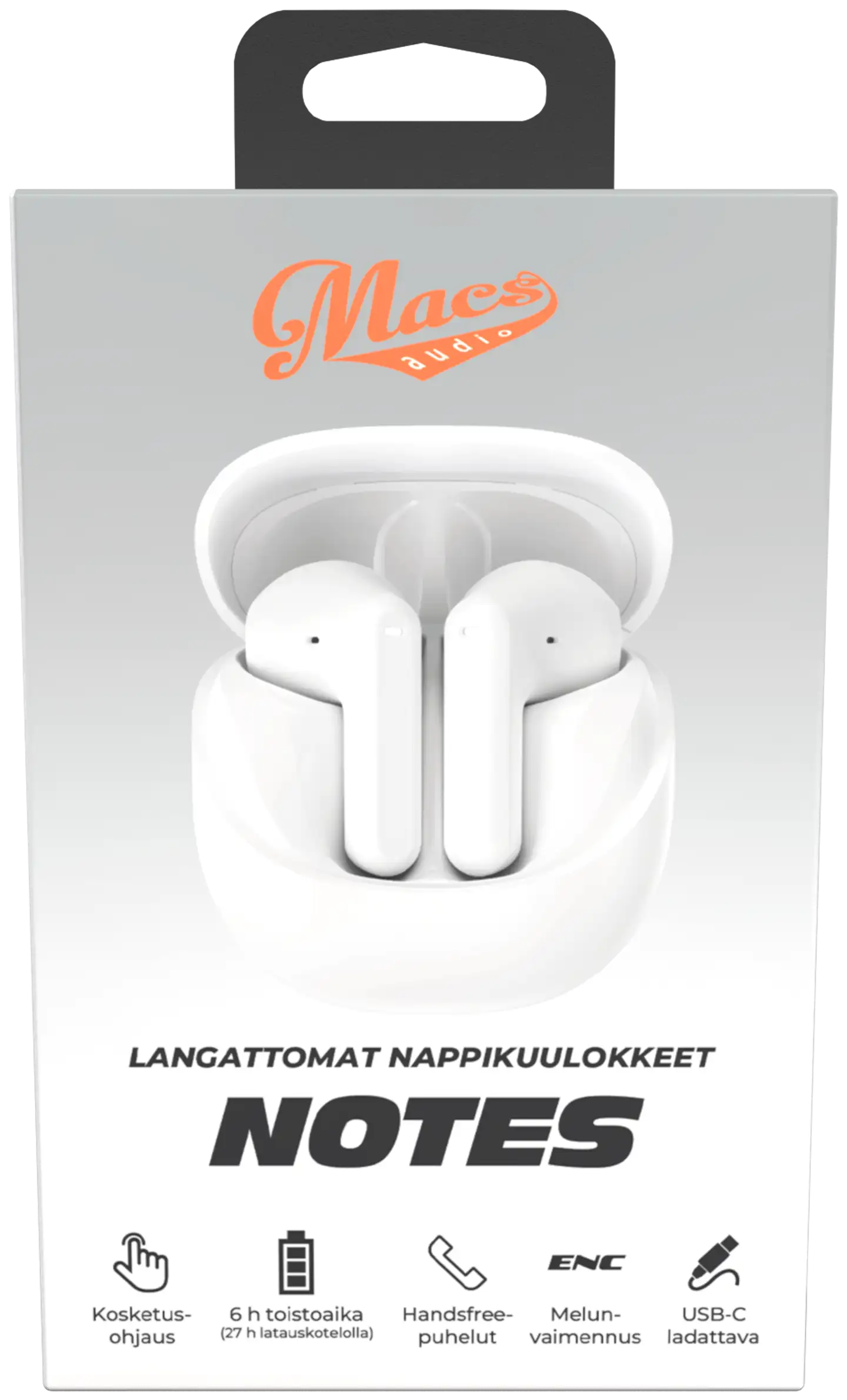 Macs langattomat nappikuulokkeet Notes valkoinen - 3