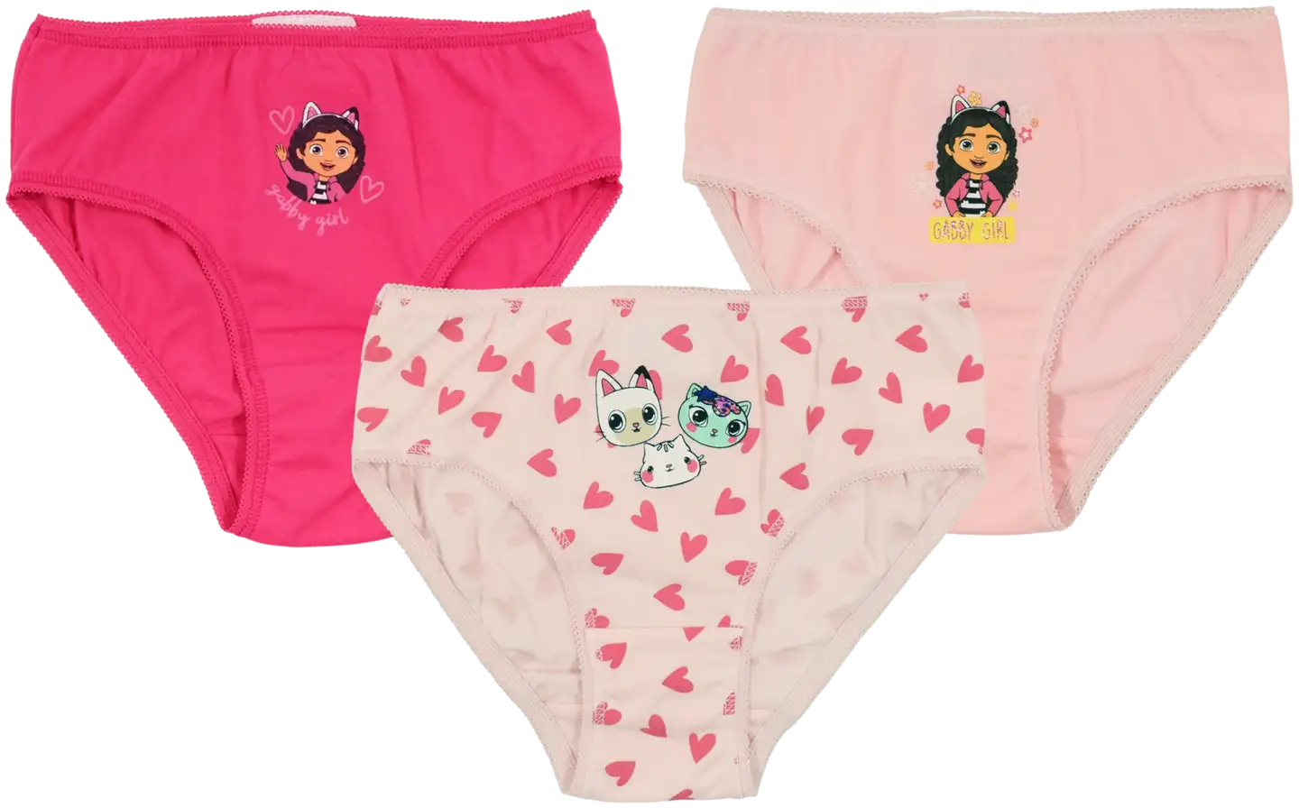 Gabby's Dollhouse lasten alushousut 3-pack - v.pun/pinkki