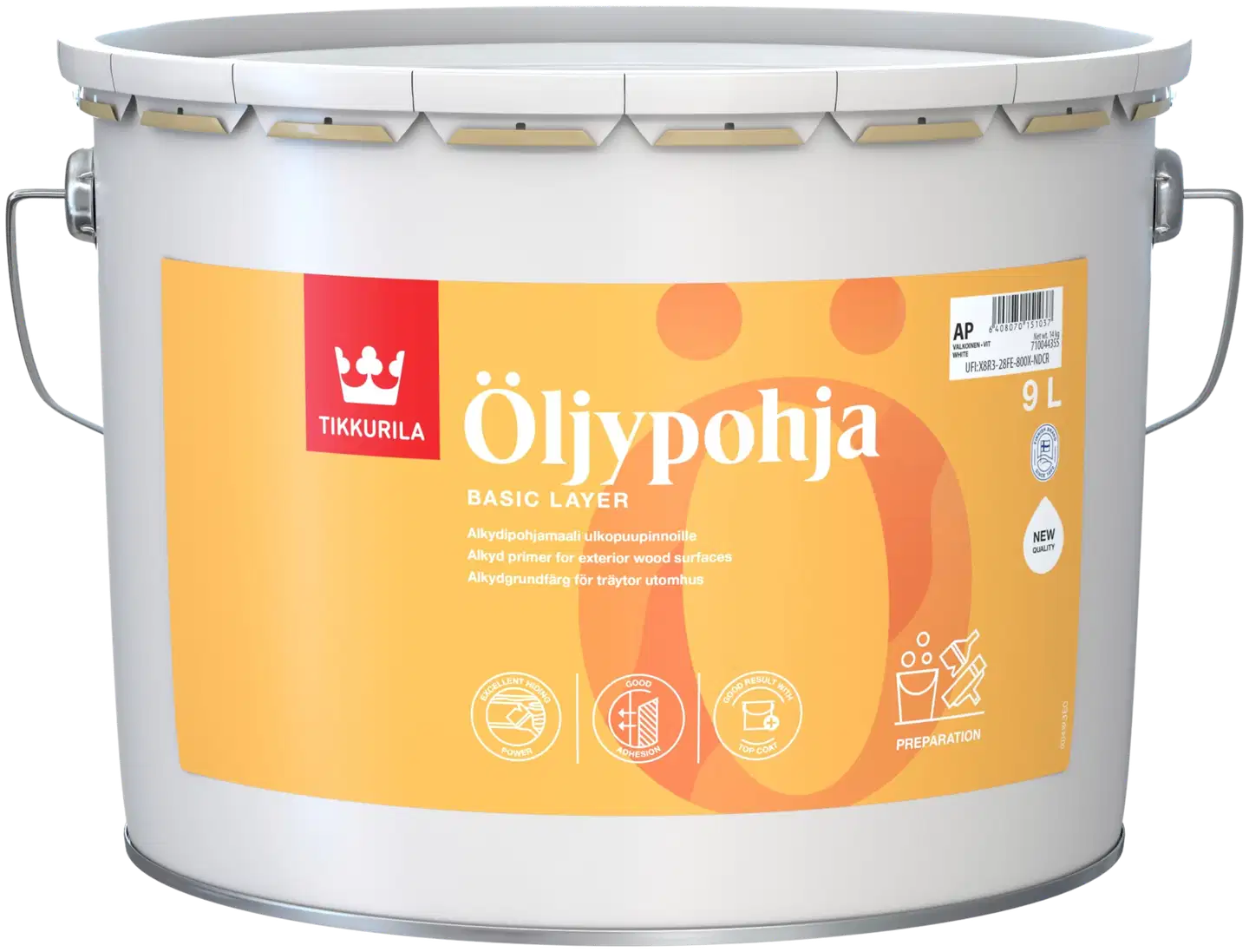 Tikkurila ulkopohjamaali Öljypohja  9 l AP valkoinen sävytettävissä