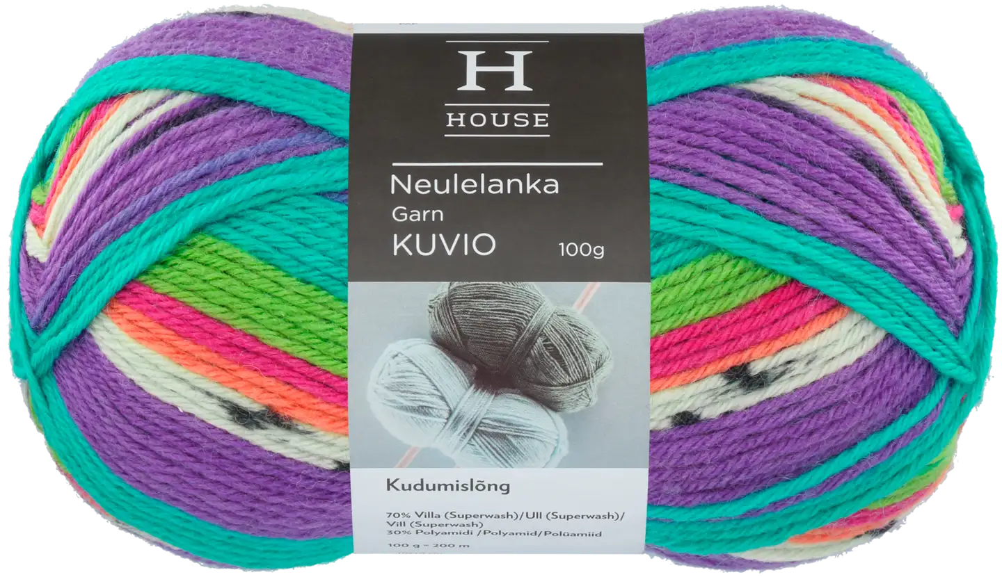 House lanka villasekoite Kuvio 100 g Pink/lilac/green/turquoise 81927 - 1