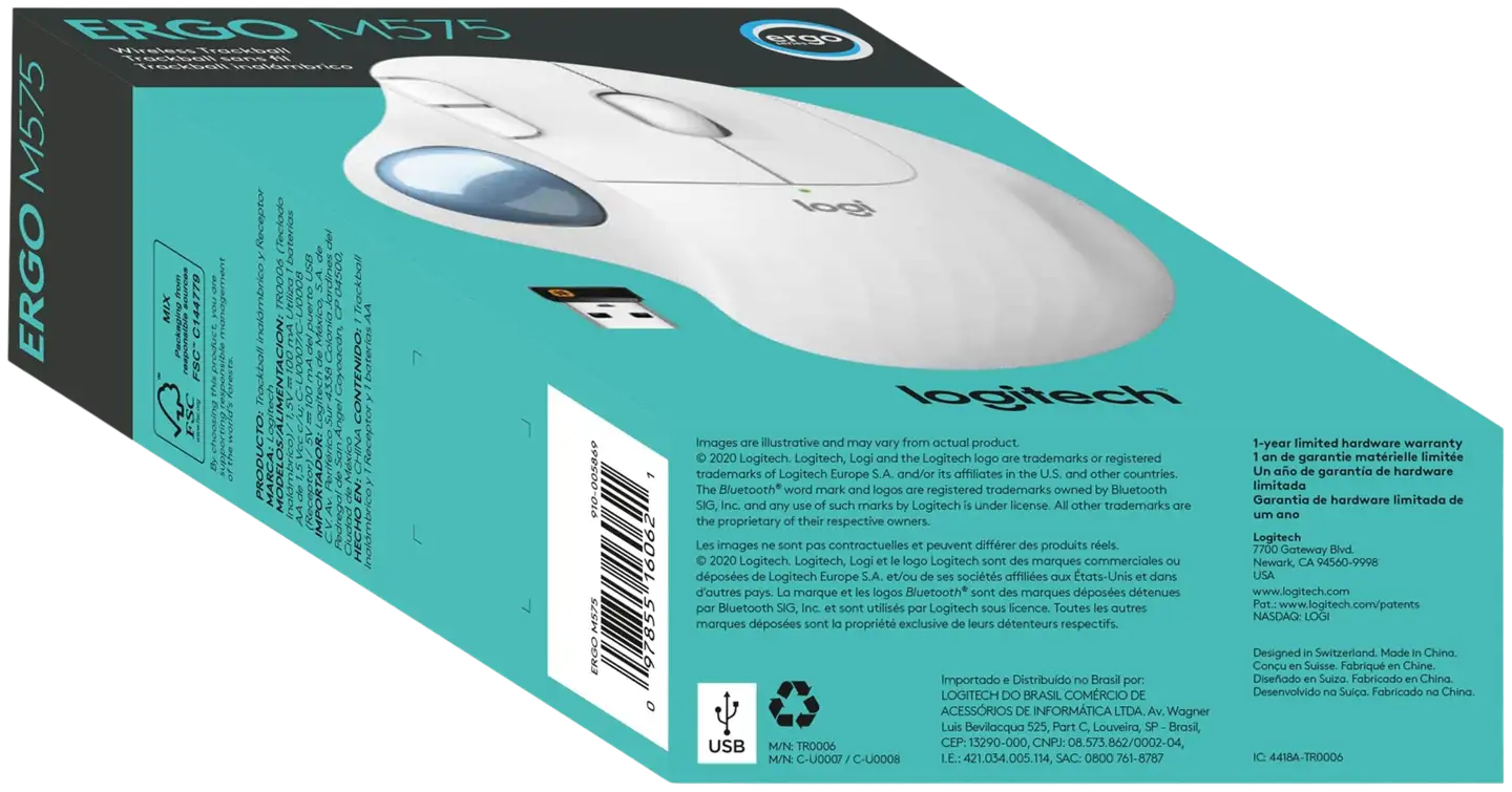 Logitech hiiri Ergo M575 valkoinen - 7