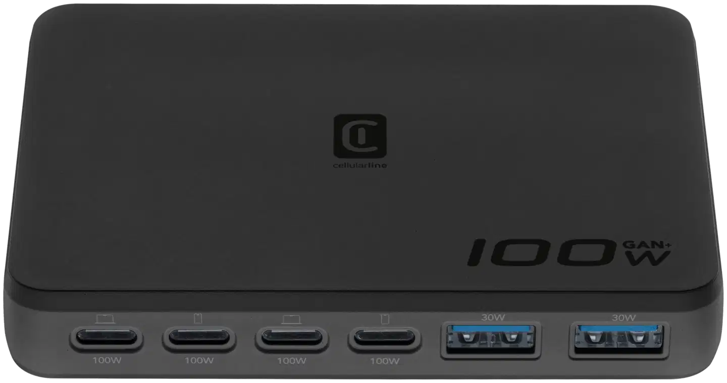 Cellularline Power Lite 100W pöytälaturi, 4 USB-C ja 2 USB-A porttia - 2