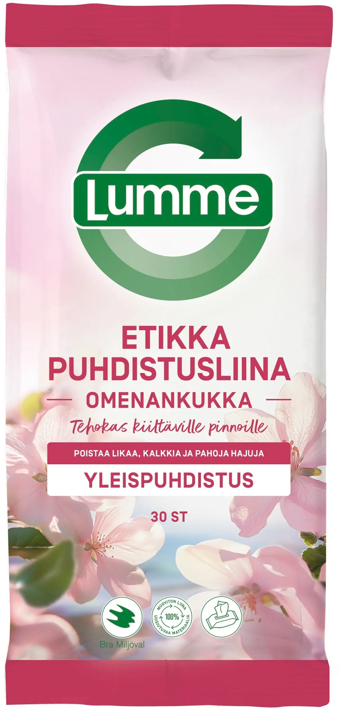 Lumme Omenankukka Etikkapuhdistusliina 30kpl