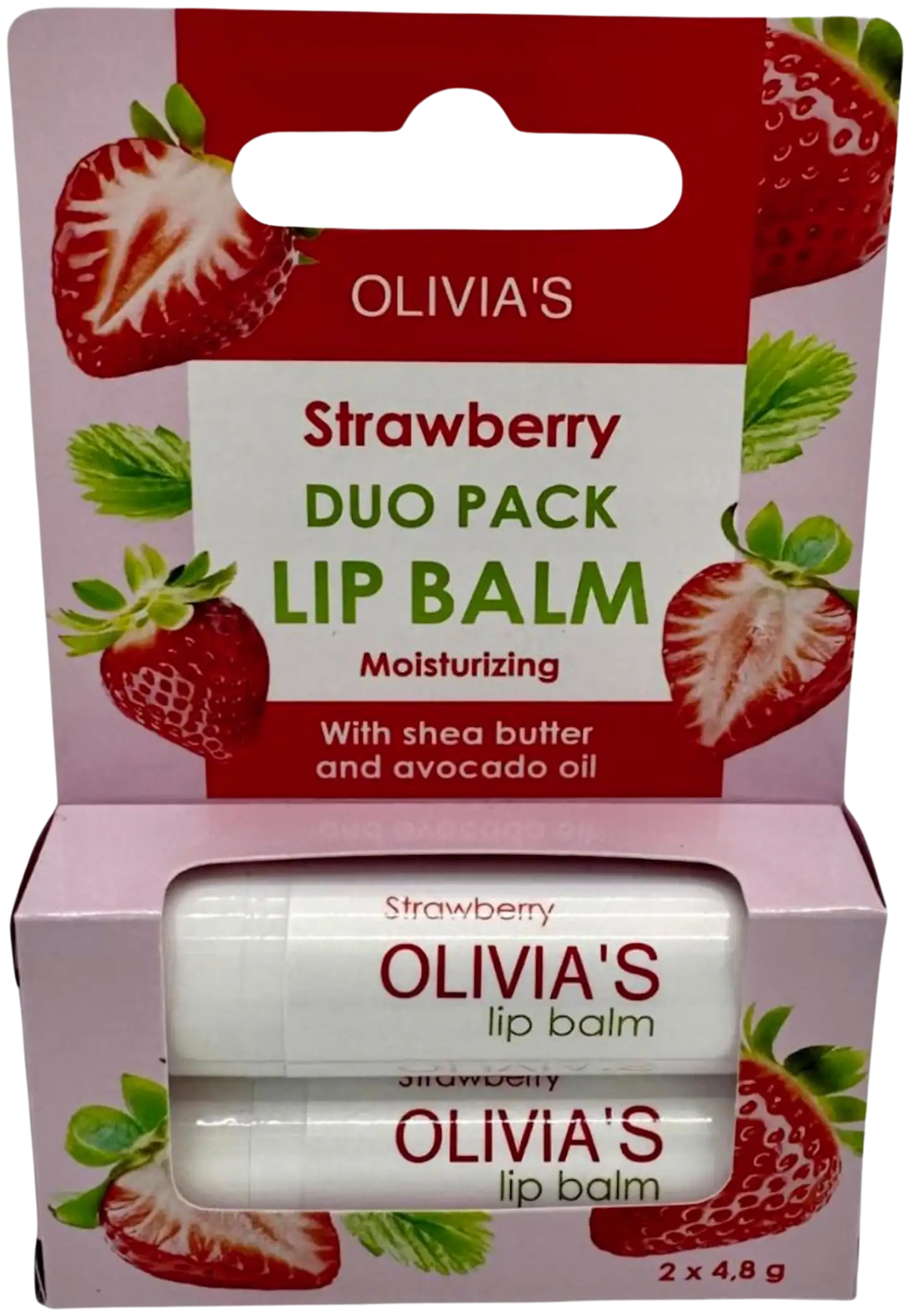 OLIVIA'S Huulivoide 2kpl mansikka - 1
