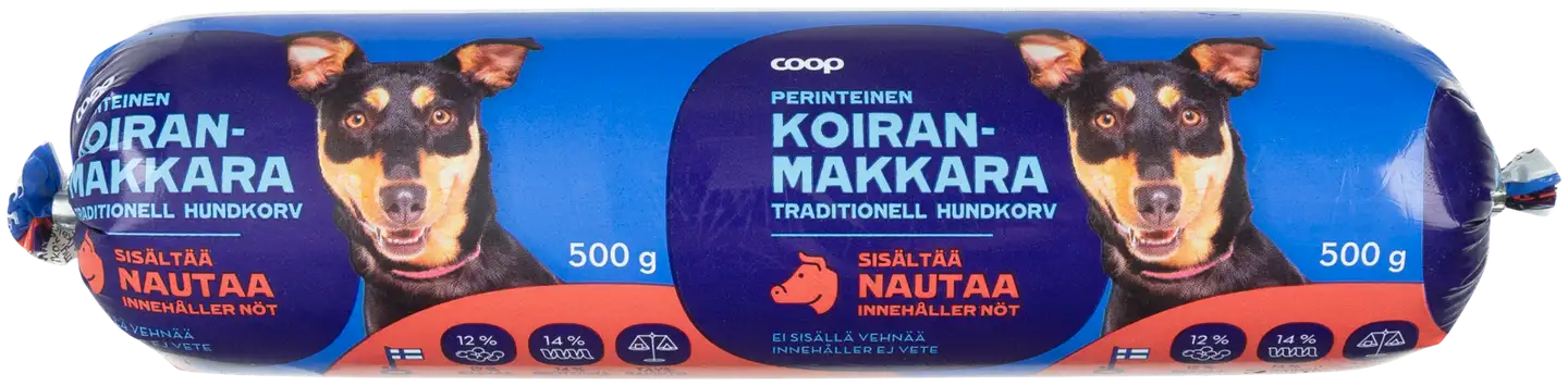 Coop perinteinen koiranmakkara täysrehu 500 g - 1