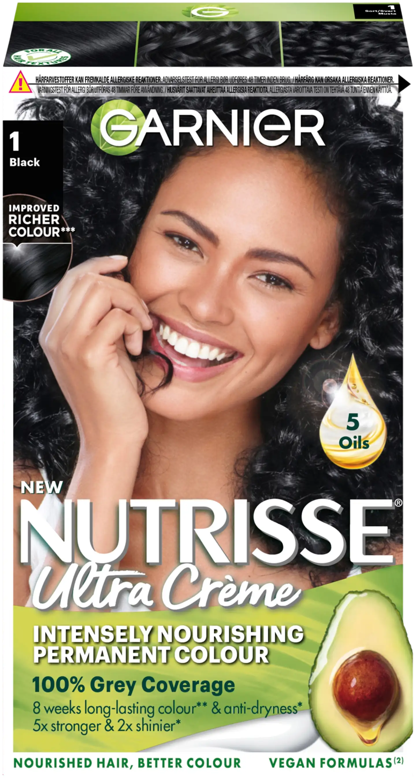 Garnier Nutrisse Ultra Creme 1.0 Black Musta kestoväri 1kpl - 2